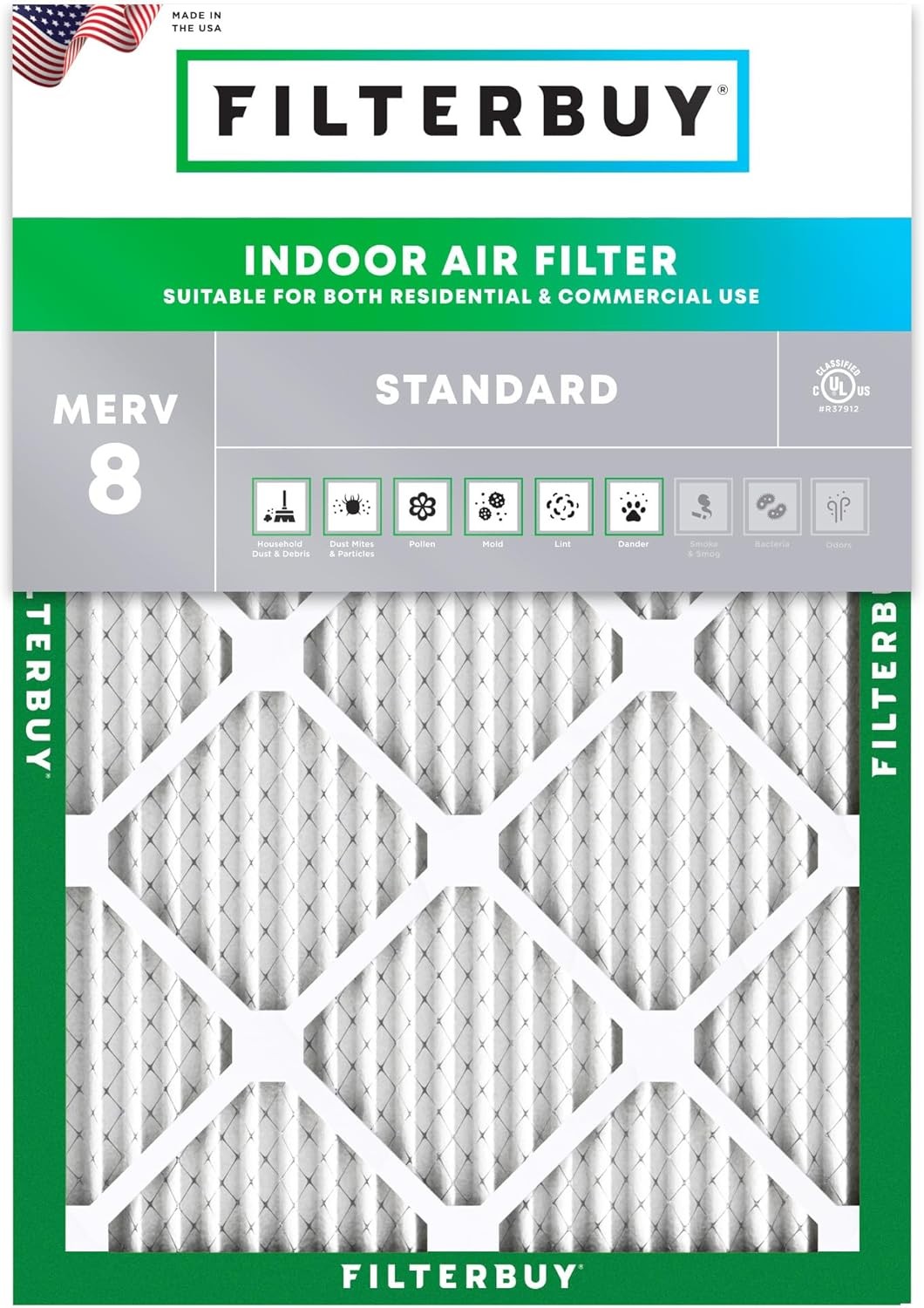 Filterbuy 14x18x1 Pleated Air Filters, Replacement for HVAC AC Furnace (MERV 8)