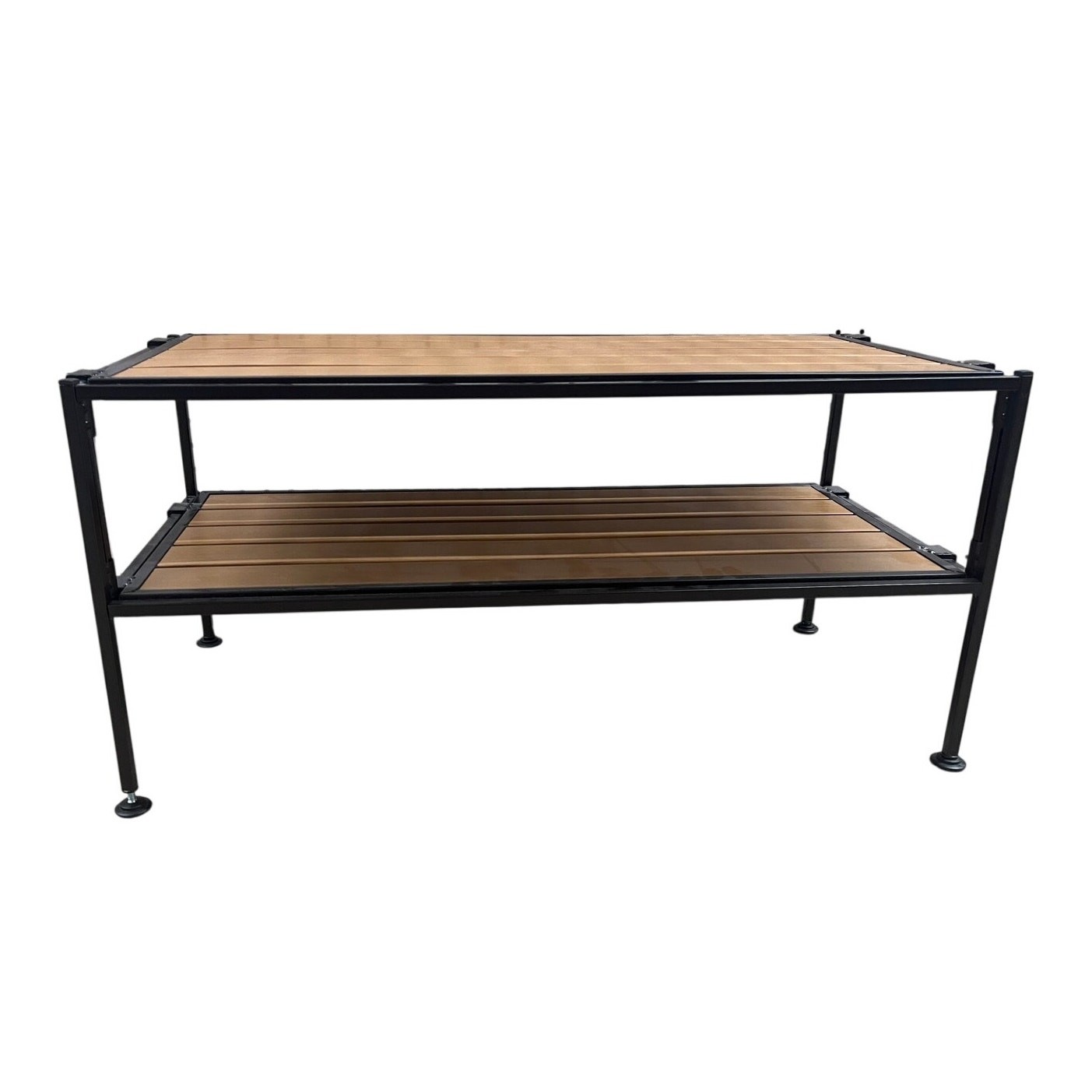 Folding 2-Tier Shoe Rack Entryway Bench Shelf