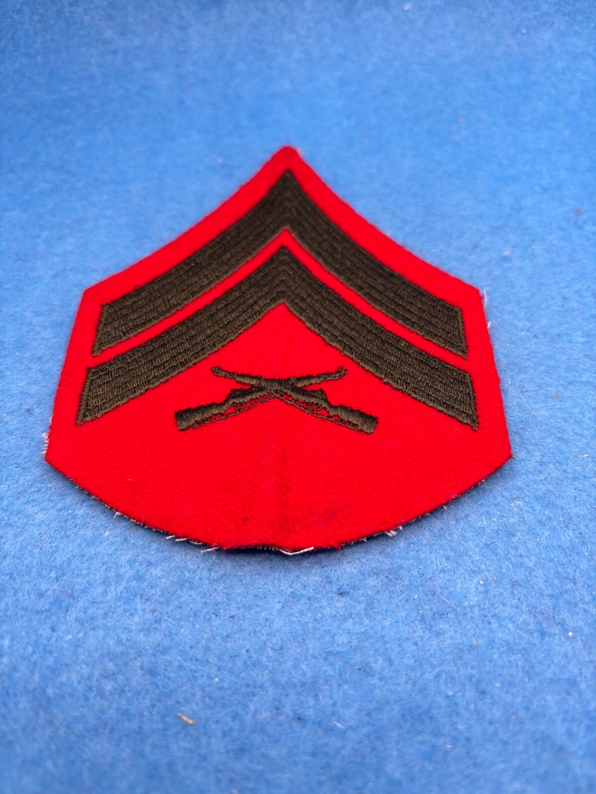 US Marines rank insignia 1959 to present Corporal green on red
