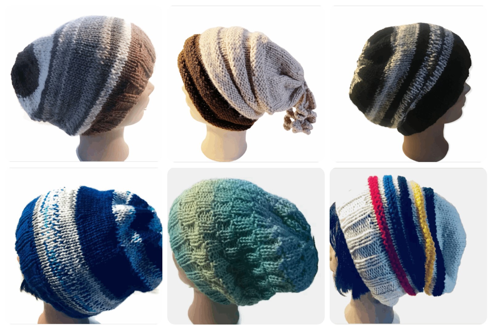 Hand Knitted Hats Six to Choose From Winter Fashion Get Yours
