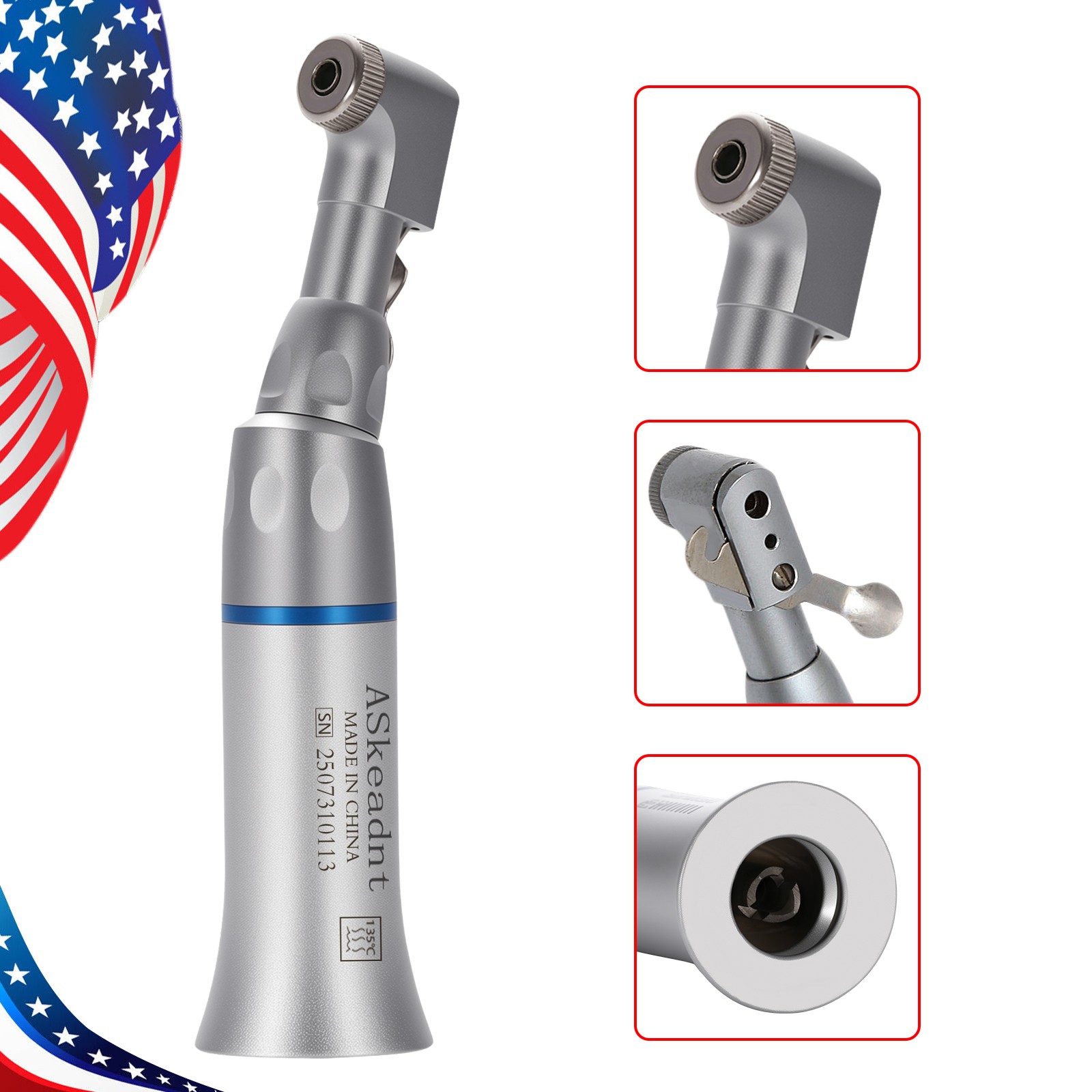 Dental Slow Low Speed Contra Angle Handpiece Latch Bur E-Type ASkeadnt AS