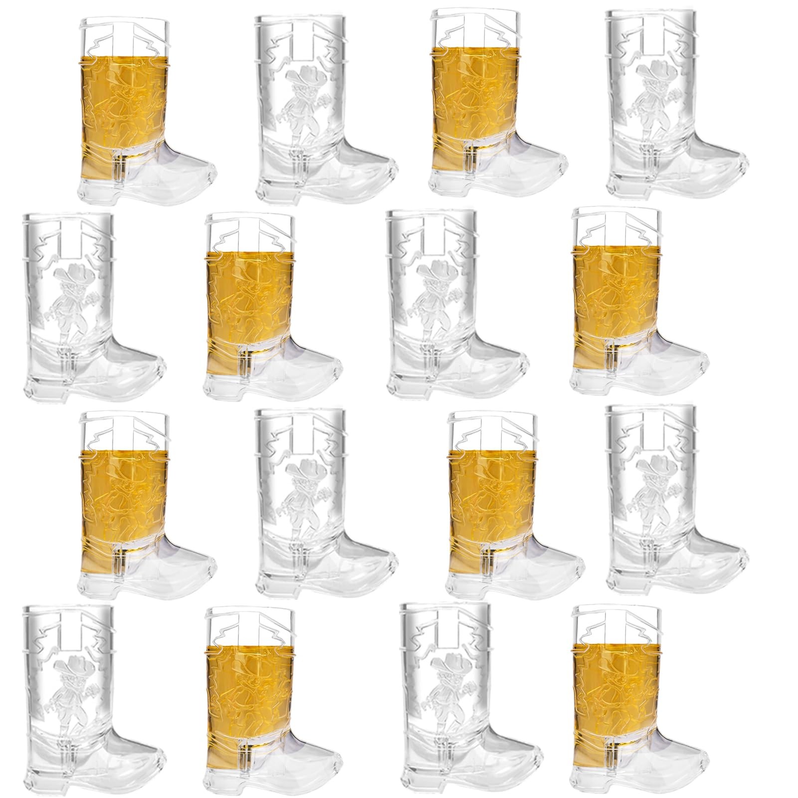 Cowboy Boot Shot Glasses Set of 16 Plastic Shot Cups Western Party Decoration...