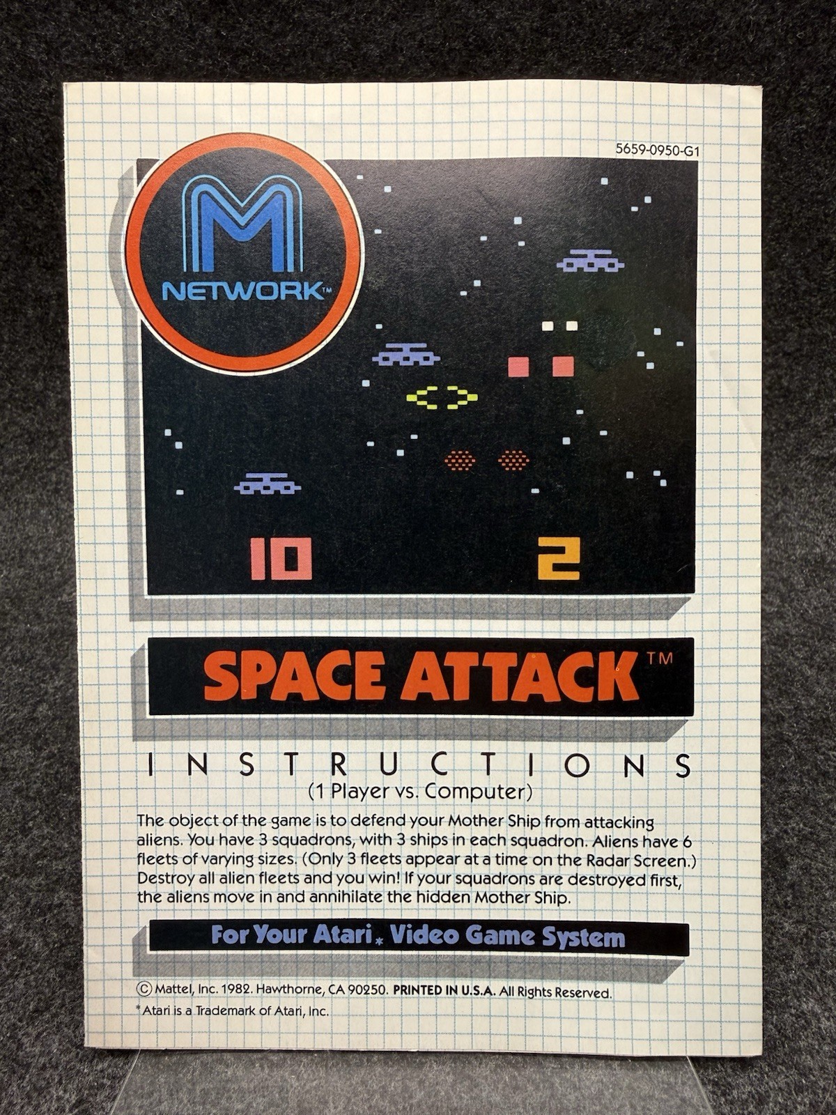 Space Attack Atari 2600 Manual Only