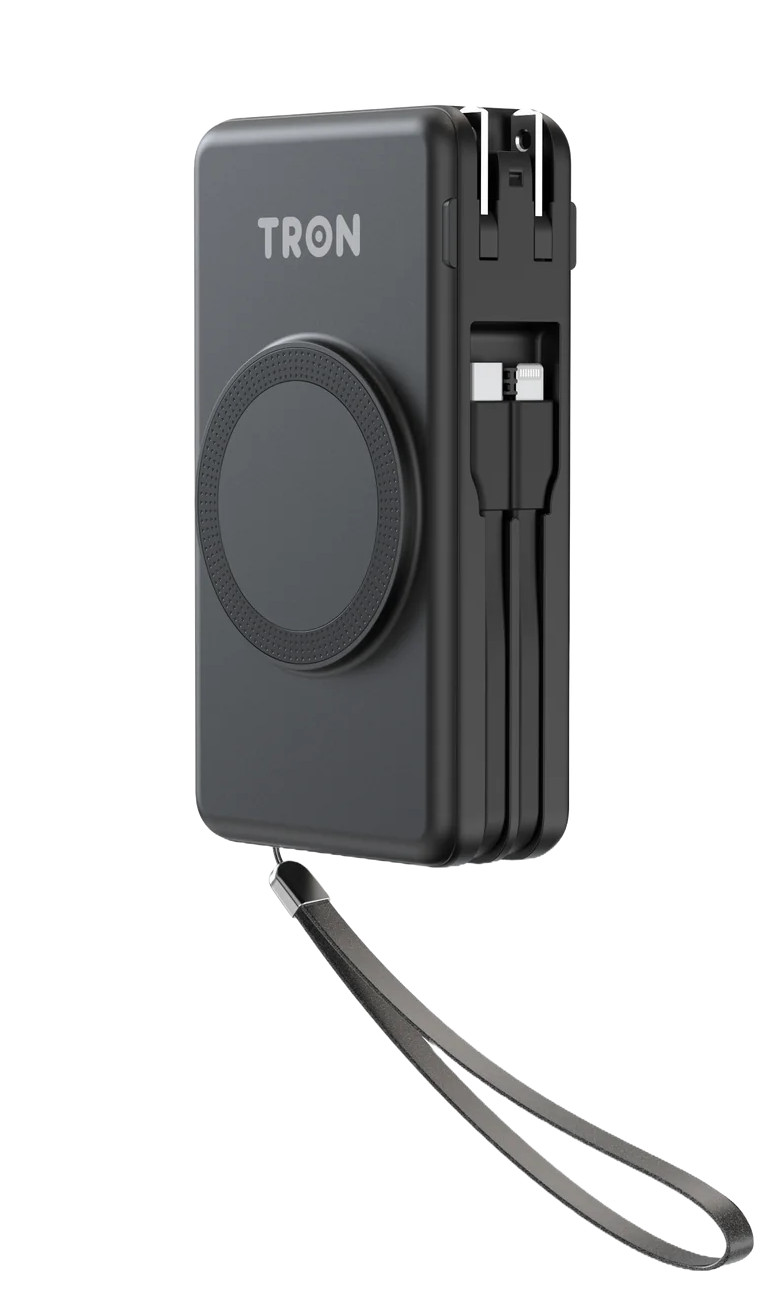 TRON  Travel power bank 20000mAh   Magnetic Wireless Charging Black TSA-approved