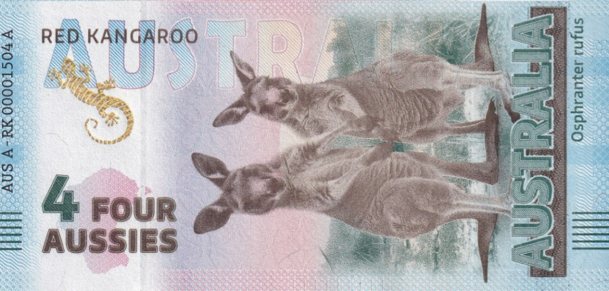 Australia TEST NOTE Souvenir Note 4 Aussie Red Kangaroo UNC
