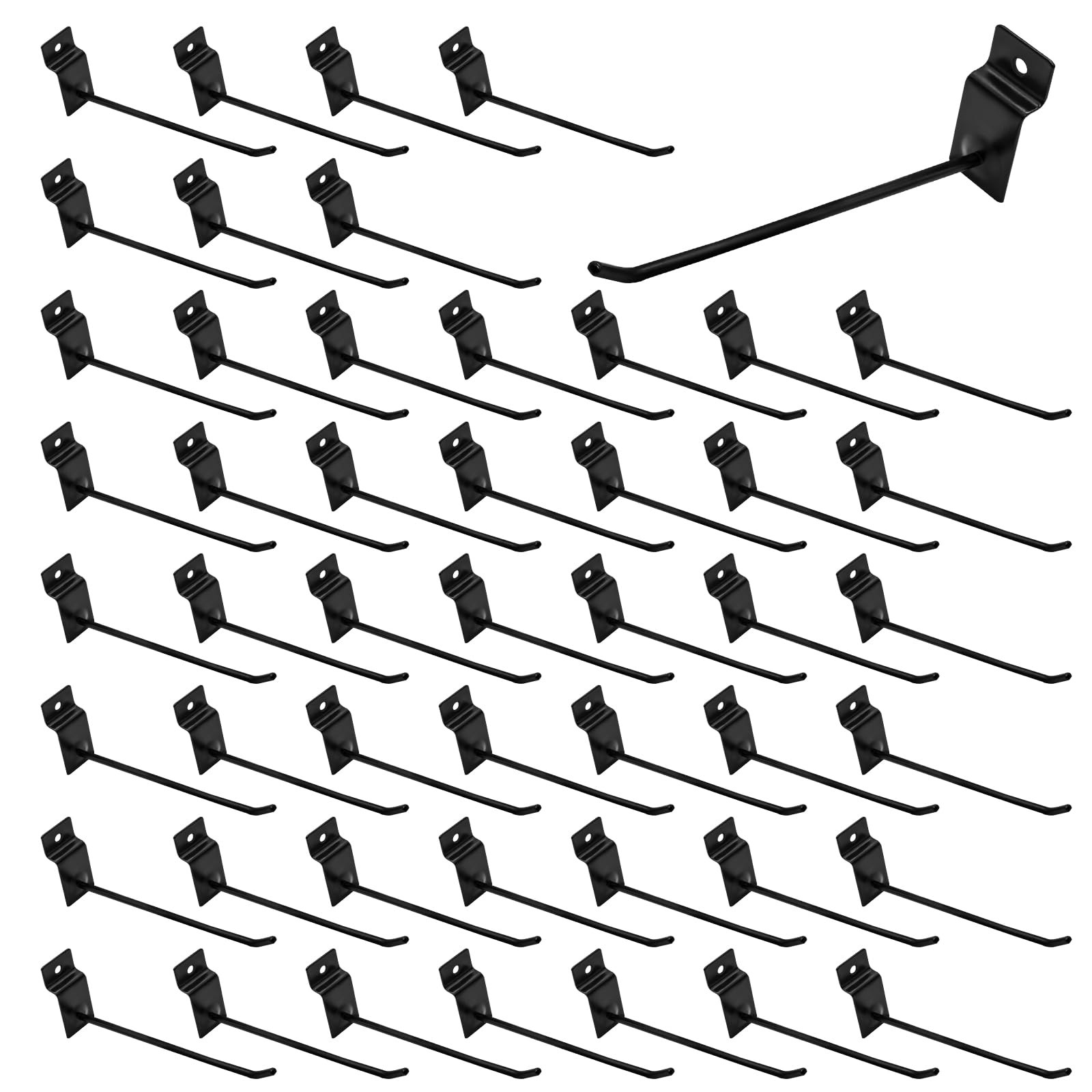 50 PCS 8 Inch Black Slatwall Panel Hooks Metal Hanging Display Pegboard Shop