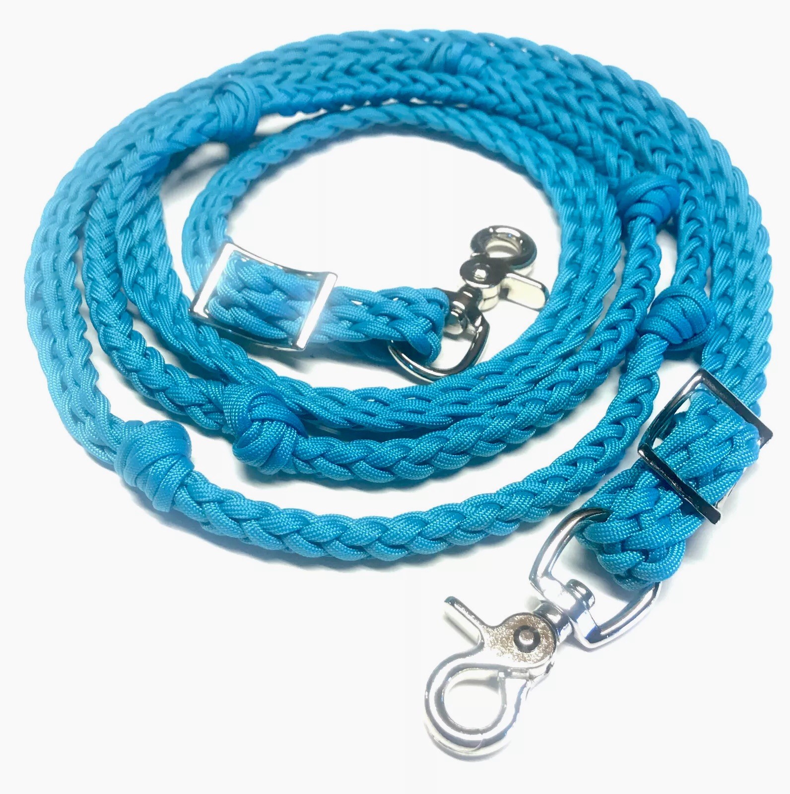 turquoise barrel reins with grip knots
