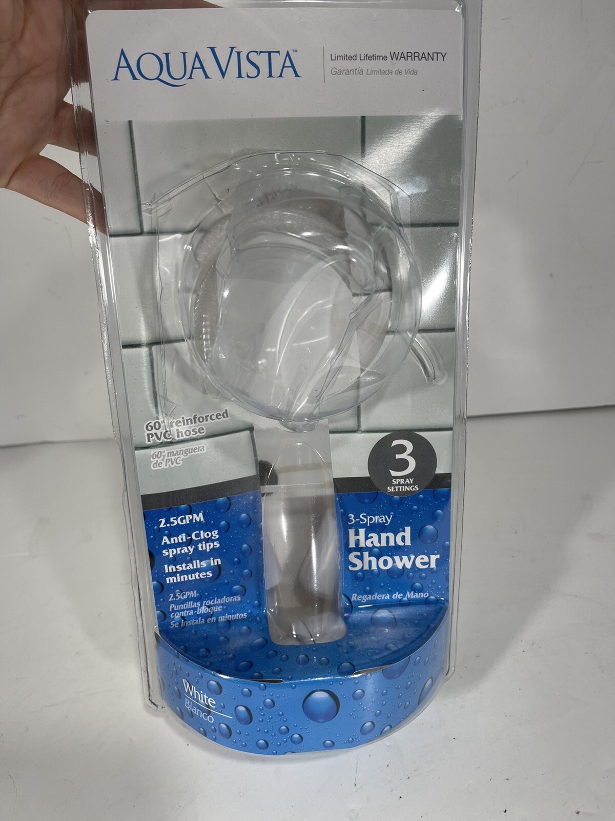 Aqua vista Hand Shower Hose 60" PVC Reinforced  Hose ONLY White Check Pictures