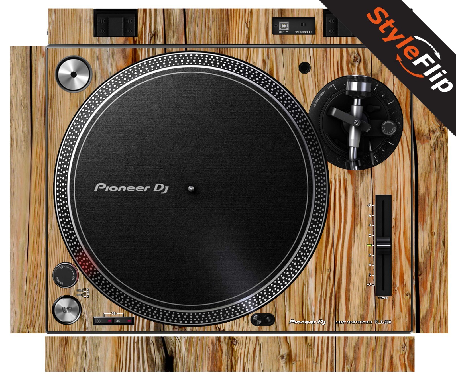 Pioneer PLX-500  | Wood 4 | Protective Decal | StyleFlip Skins