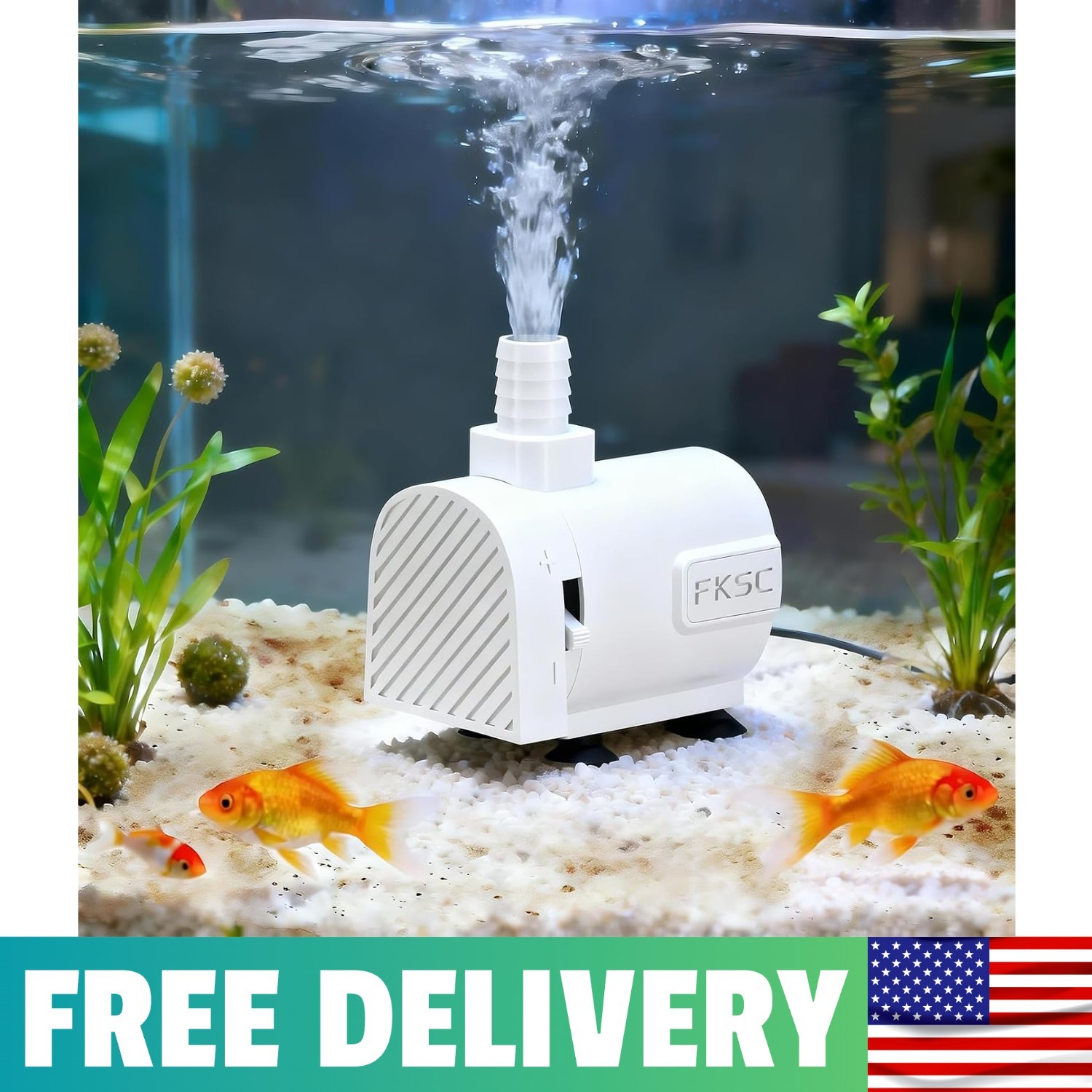 50 GPH Submersible Water Pump - Fountain Pump For Aquarium & Fish Tank Mini, Adj