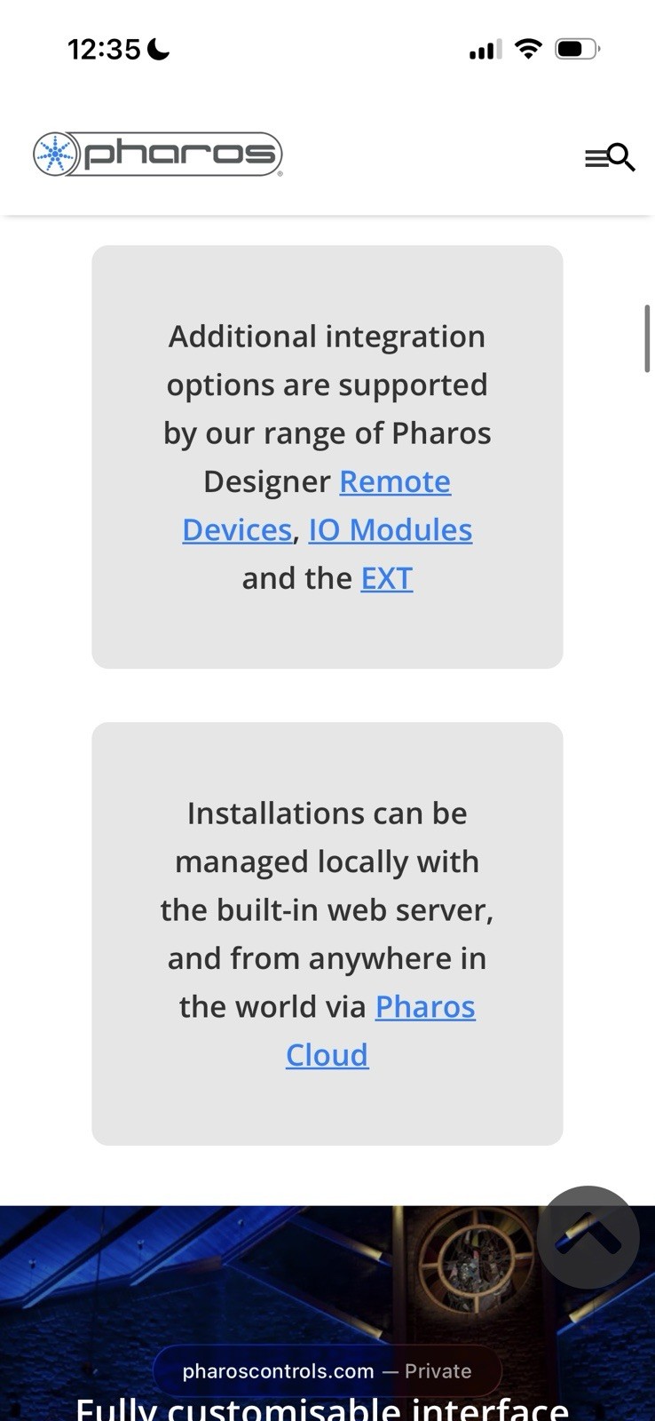 The Pharos TPC (Touch Panel Controller) Lighting Control