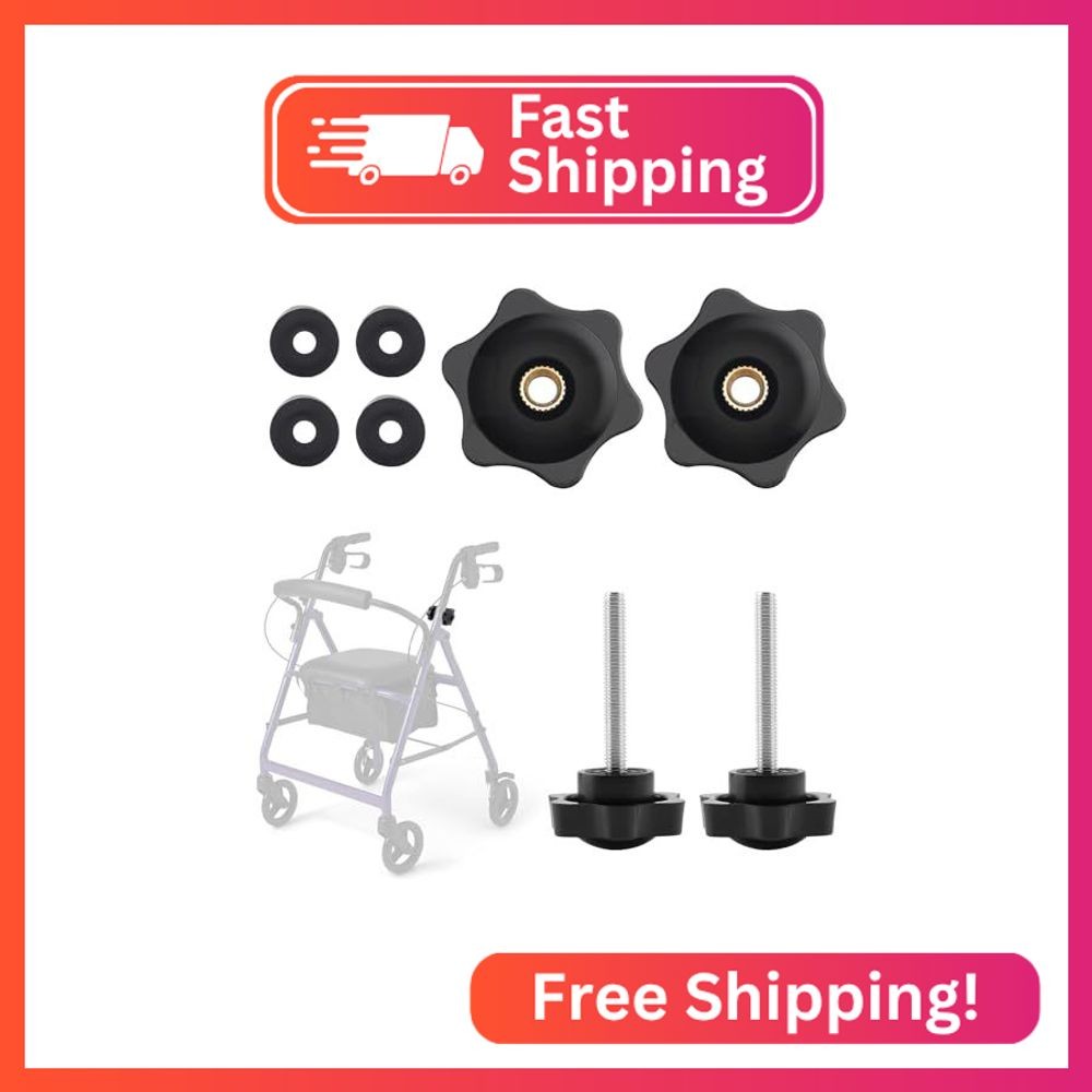 Jerbor 2 Pcs Arm Adjustment Knobs Replacement Parts for Rollators Walker