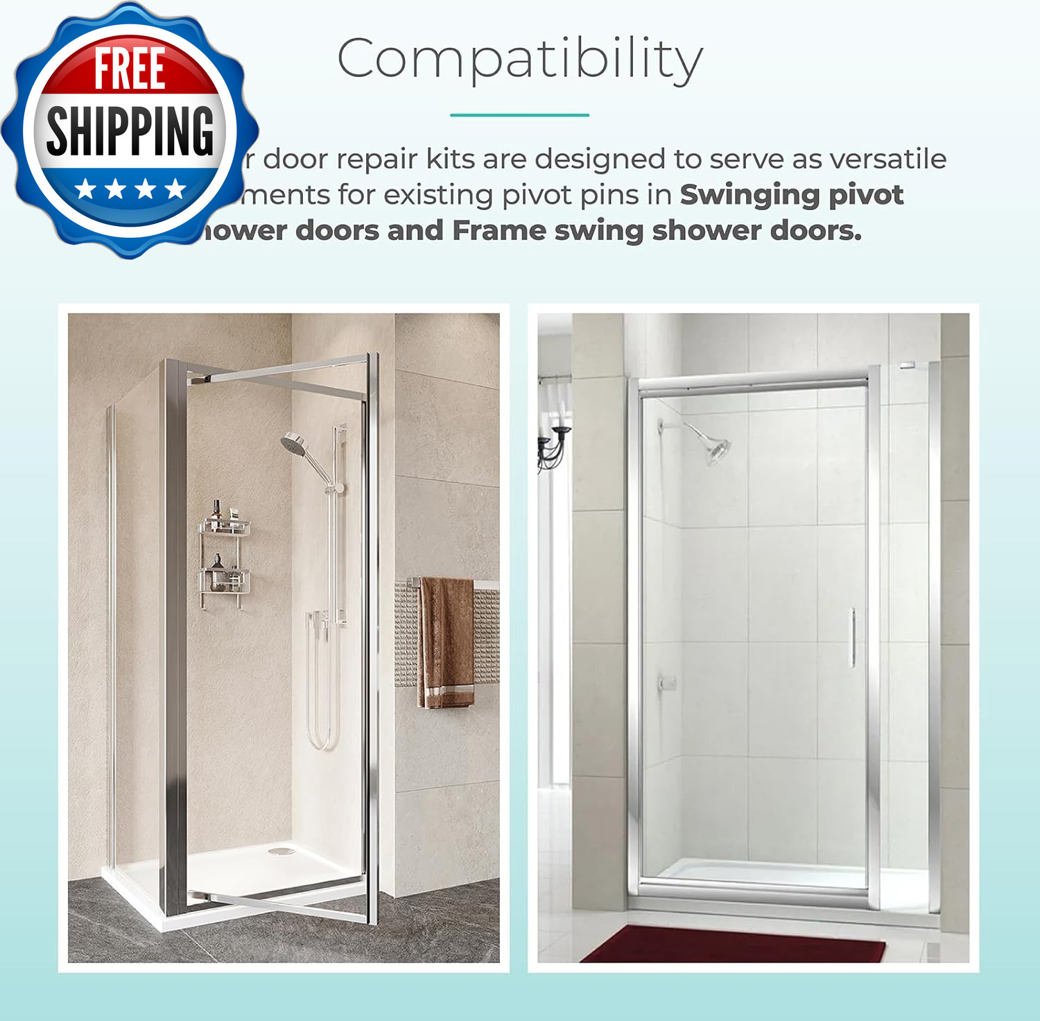 Shower Door Hinge Pin Kit with Pivot Bushing for Framed...