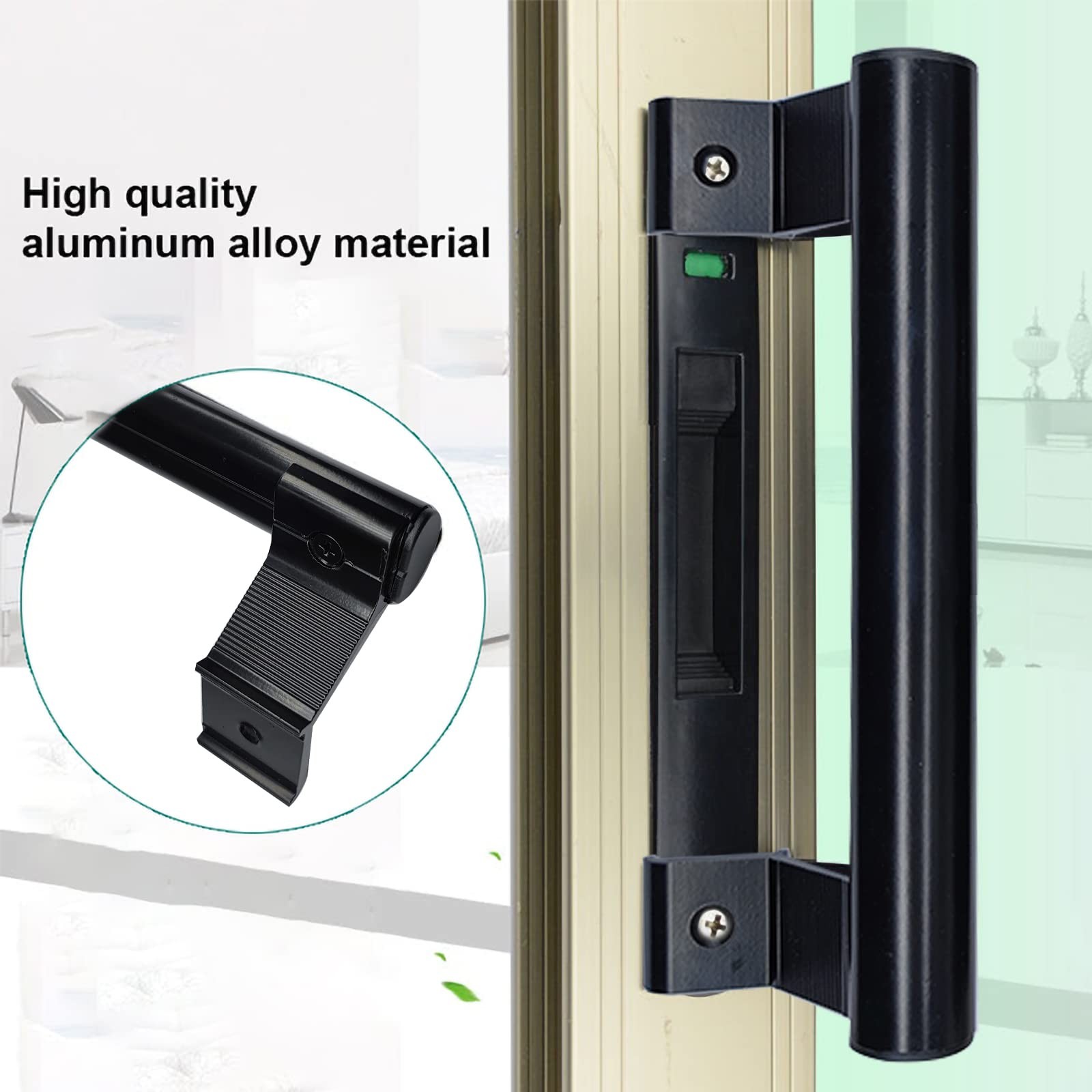 Young Dance Aluminum Sliding Door Handle - 8" Glass Pull Black - no Lock