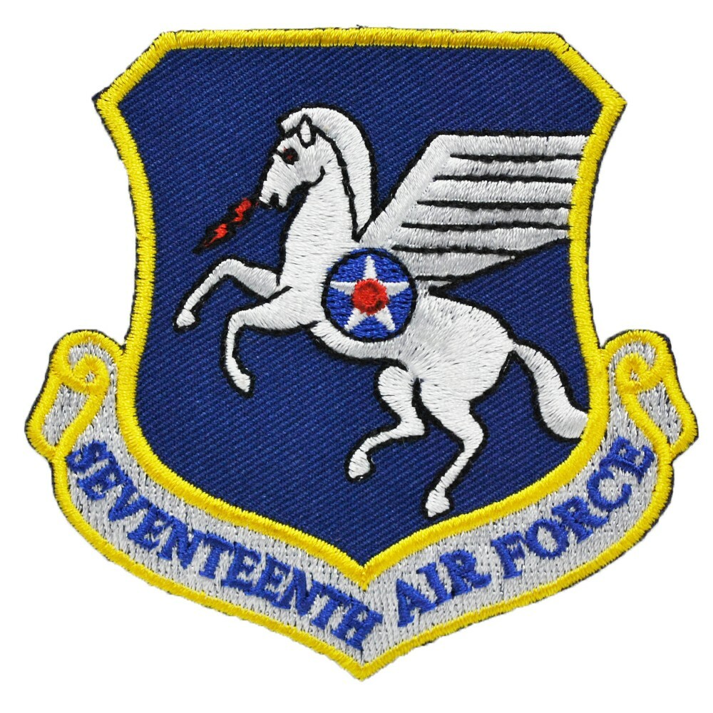 AIR FORCE 17TH SHIELD Embroidered Shoulder Patch (3-1/16") (0917)