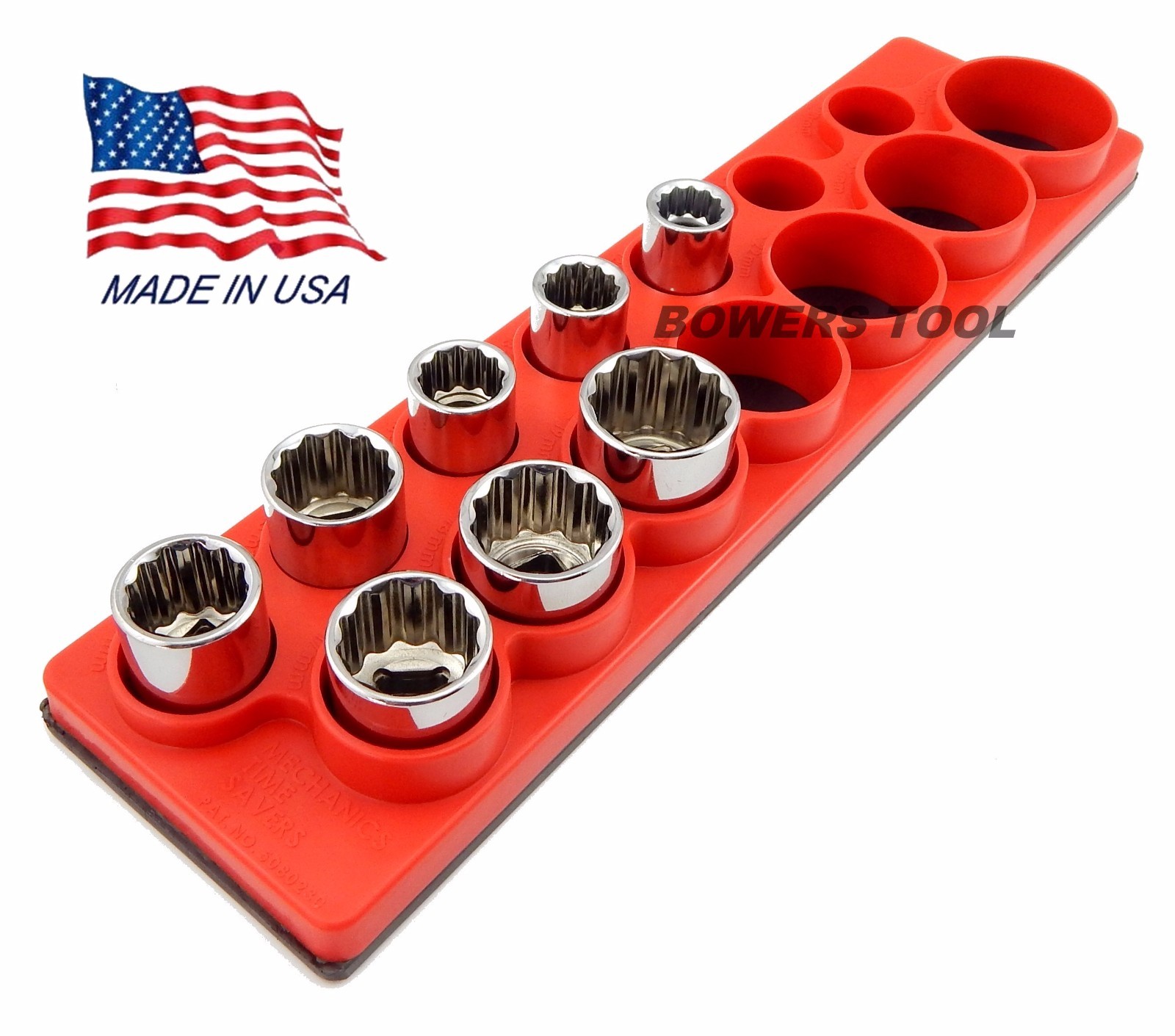 Mechanics Time Saver 1/2 Drive Magnetic SAE Shallow Socket Holder Organizer