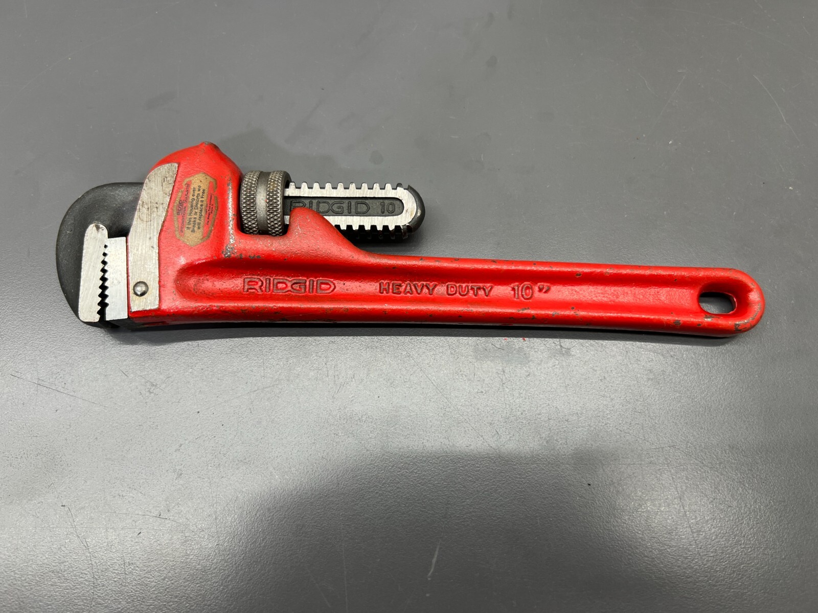 (i) VINTAGE RIDGID 10" HEAVY DUTY PIPE WRENCH RIDGE TOOL CO ELYRIA OH - EXC USA!
