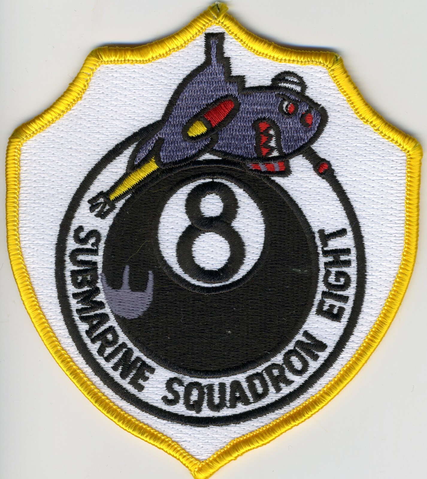 Submarine Squadron Eight (SubRon 8) - Eight Ball - BC Patch - Cat No. C5646