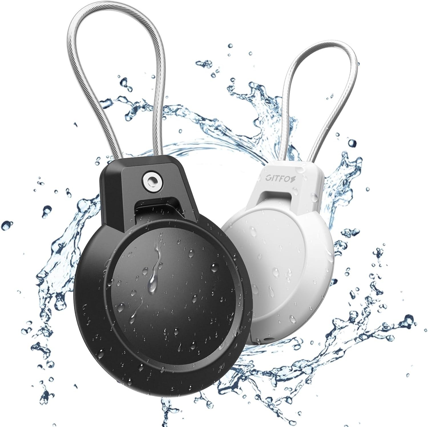 AirTag Holder - 2 Pack Waterproof AirTag Keychain Holder for Apple AirTag