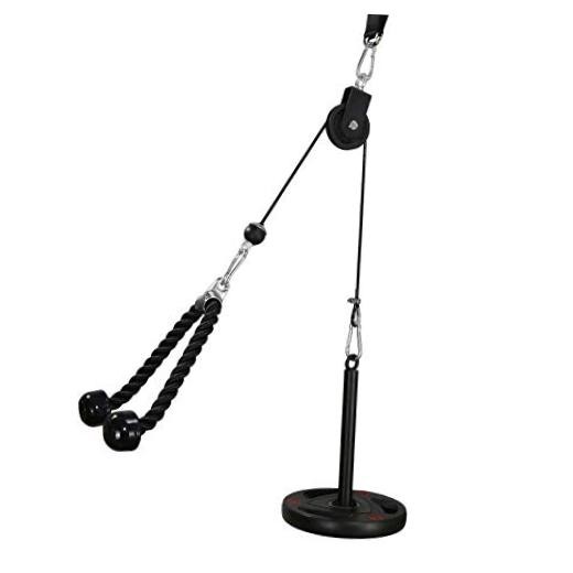 LAT Pull Down and Lift Weight Pulley System Cable Machine Set with Tricep Rope