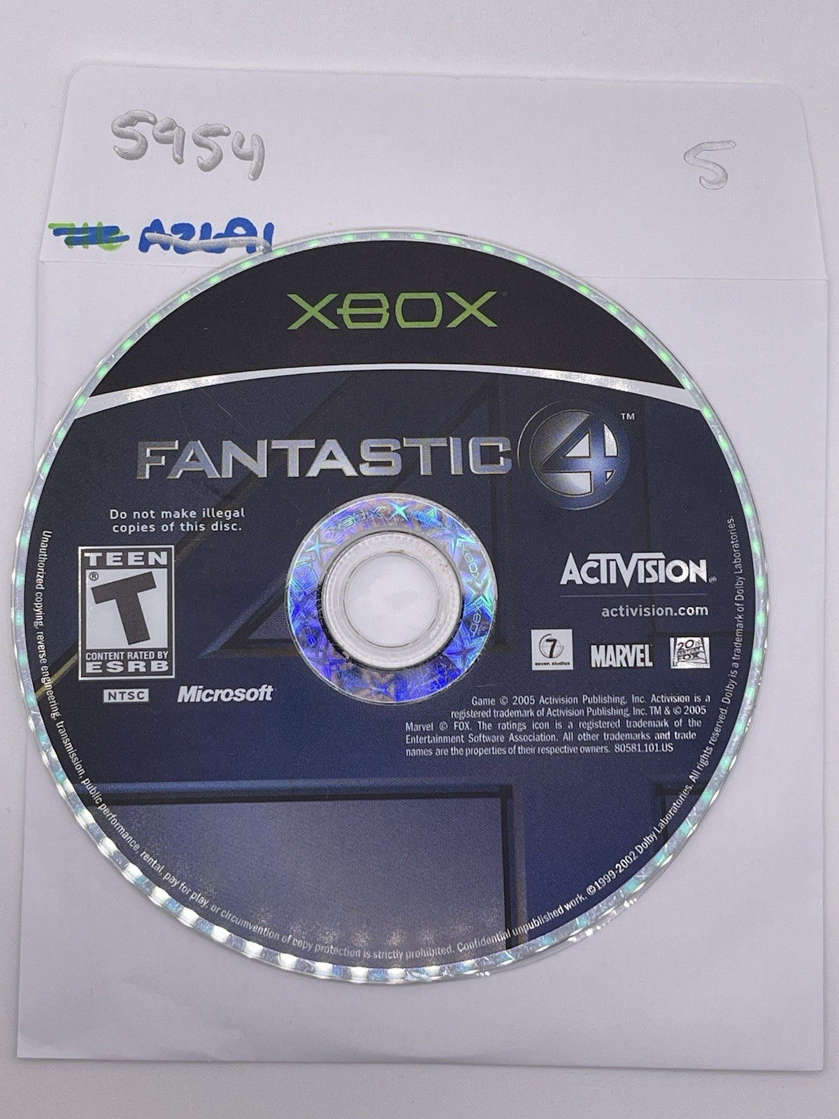 Fantastic 4 (Microsoft Xbox, 2005) DISC ONLY NO TRACKING 5954