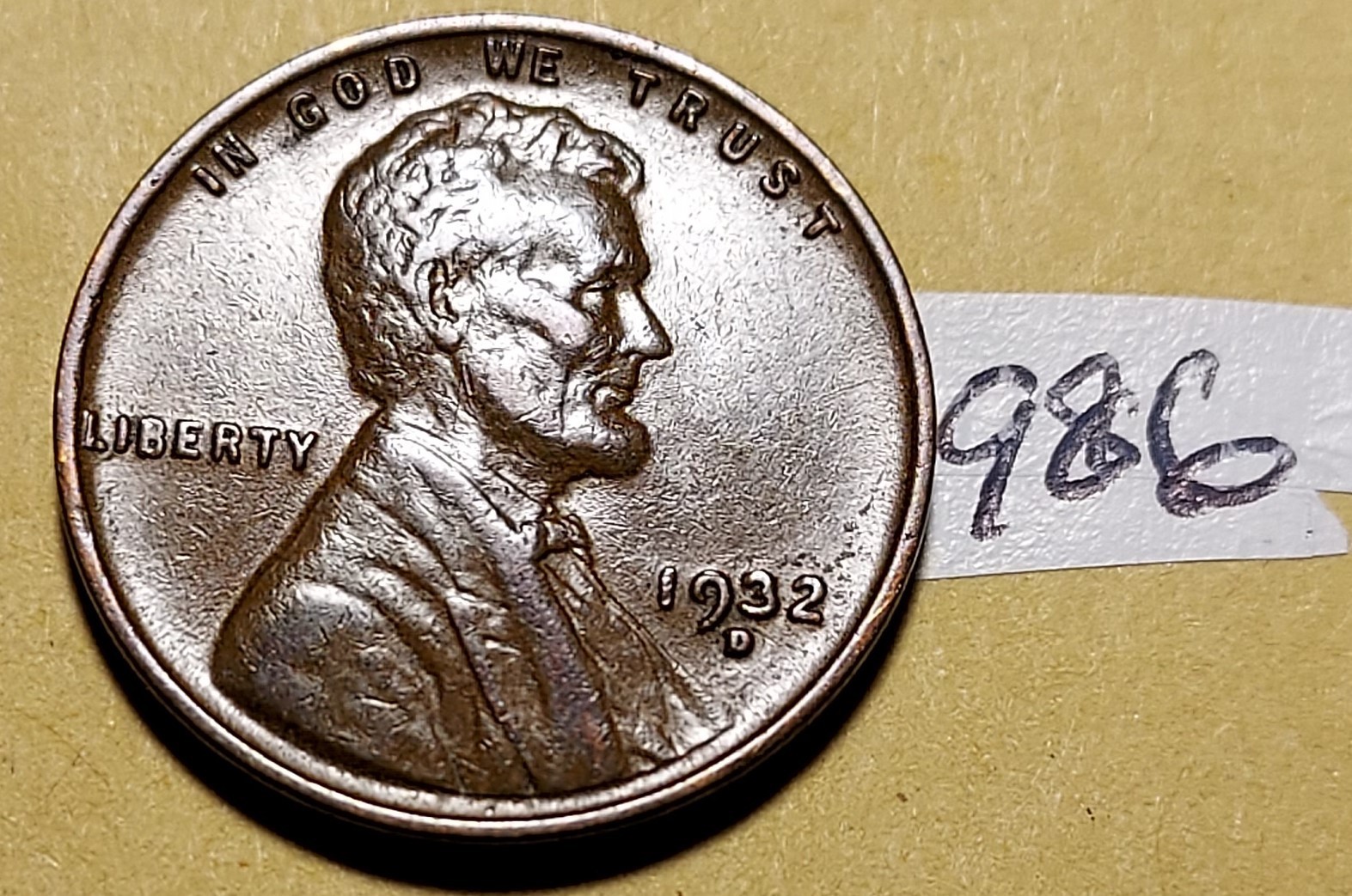 1932-D Lincoln Wheat Cent    EXTREMELY FINE   #986