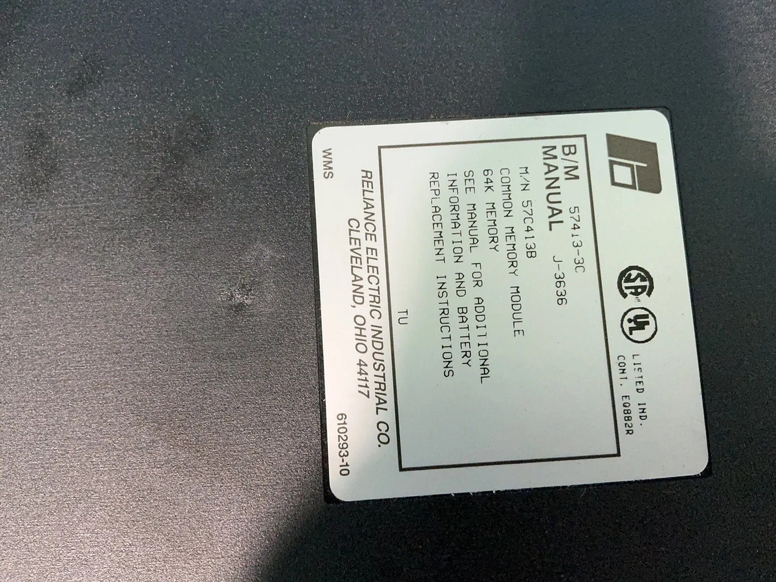 RELIANCE COMMON MEMORY MODULE 57C413B