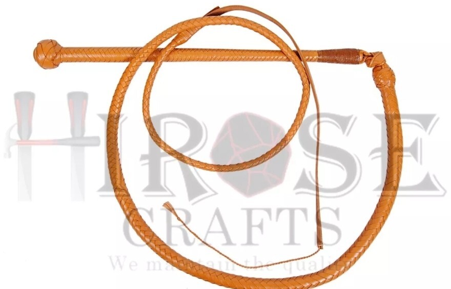 6 Ft Stock whip, 12 Plaited Genuine Cow Leather,unique Style Heavy Duty Whip