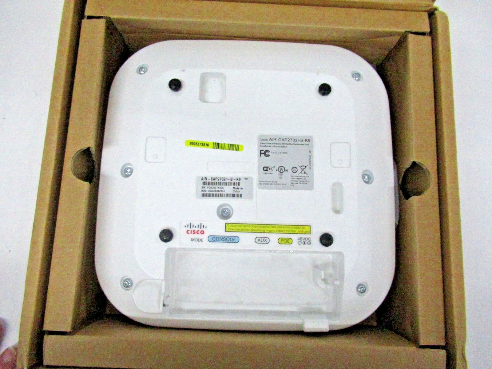 CISCO AIR-CAP27021-B-K9 WIRELESS ACCESS POINT W/MOUNTING HARDWARE x2