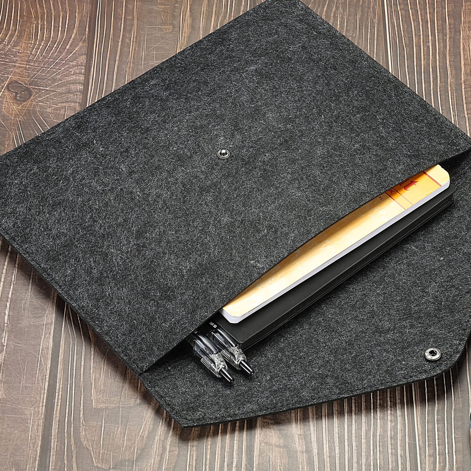 PATIKIL File Bag Felt Folder 2 Pack A4 Envelope Large, Gray, Dark Gray