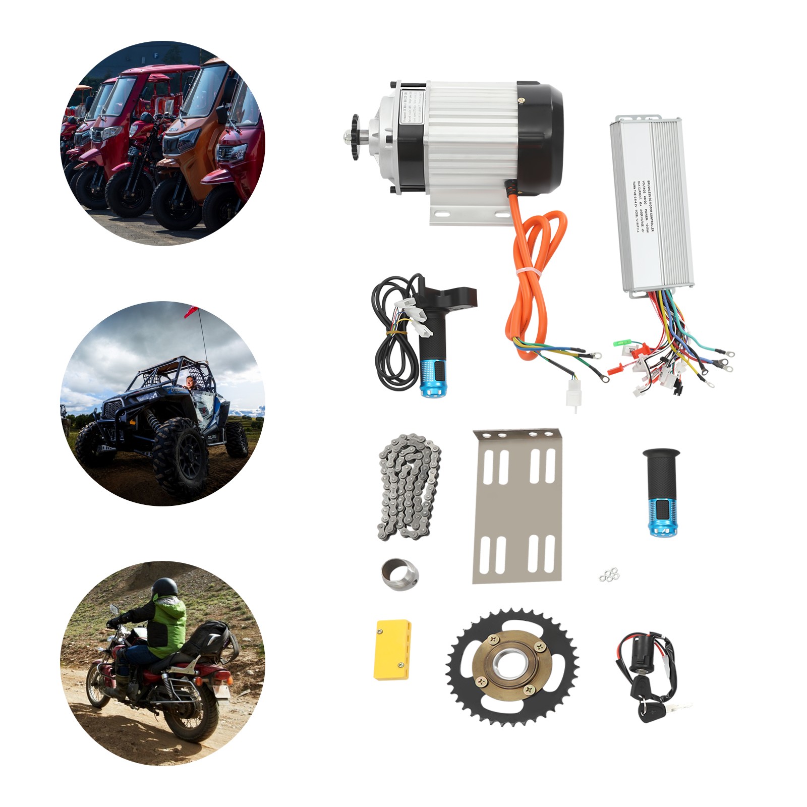 48V 1000W E-Bike Conversion Kit, Brushless Motor for Tricycle Bicycle Scooter~
