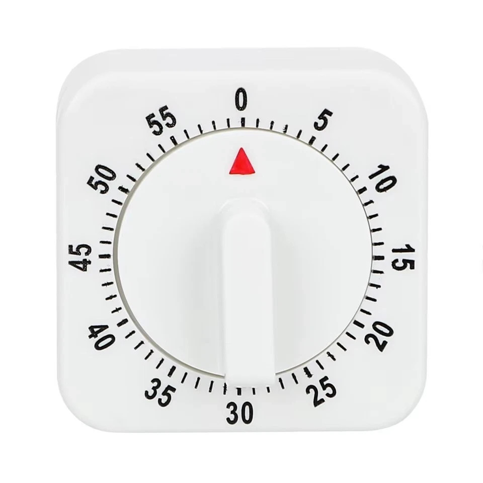 HILIFE Practical 60 Minutes Kitchen Timer Cooking Tools White Square Mechanical