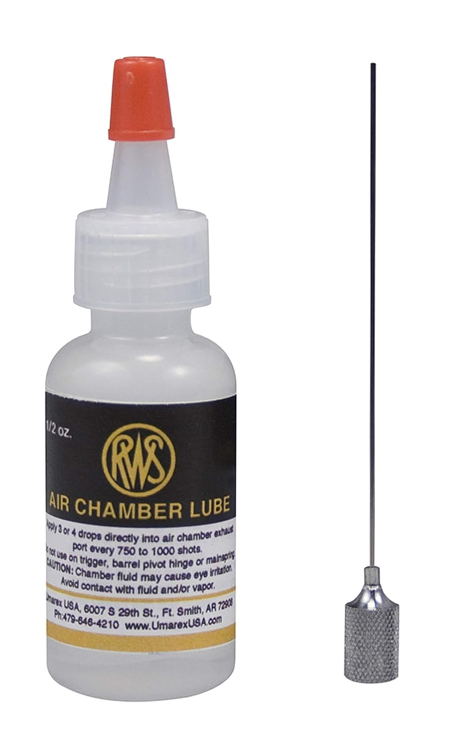 RWS Air Gun Chamber Lube 0.5 oz Silicone Oil with Applicator for Airguns