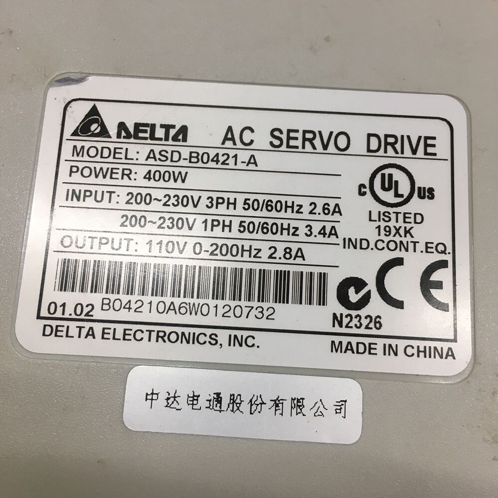 1pc used 400W servo driver ASD-B0421-A