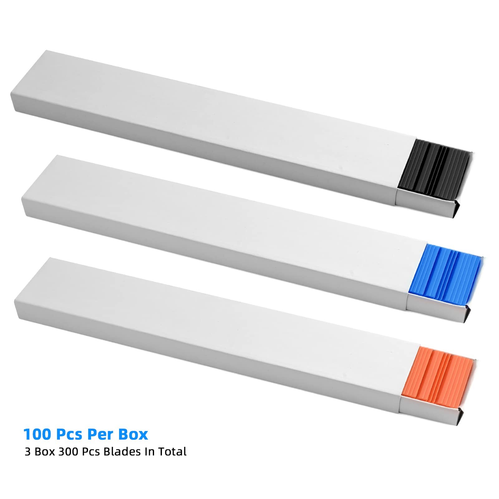Double Edged Plastic Blades, 300 PCS Replacement Blades Fit for Plastic Scrap...