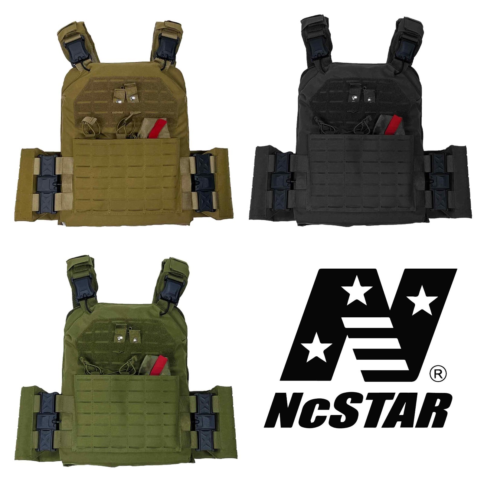 NcSTAR CVLCQR Quick Release SE Plate Carrier Tactical MOLLE Ballistic Vest