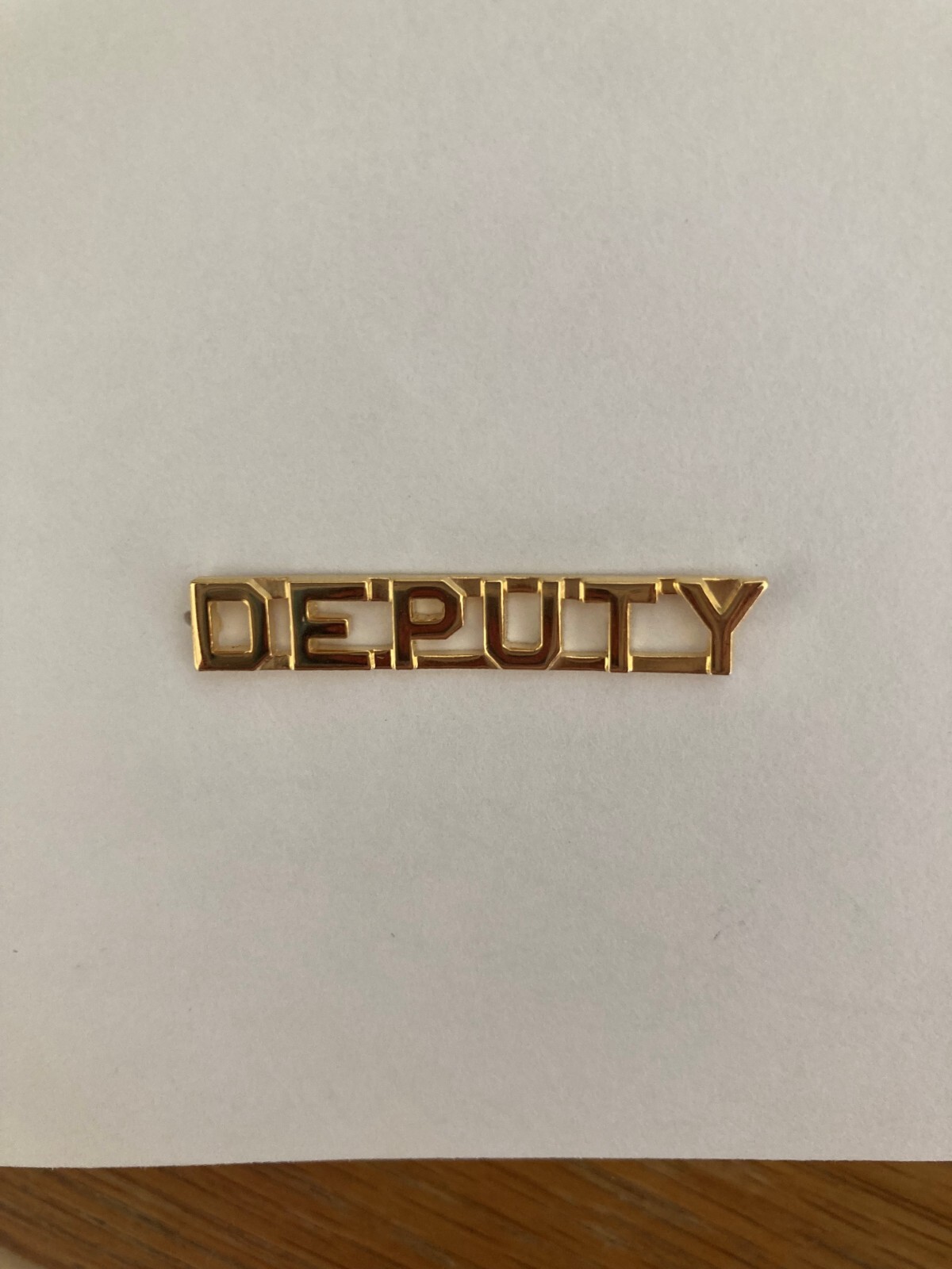 Deputy metal collar pins (2 pieces, sold as pairs), gold finish 1/4" size