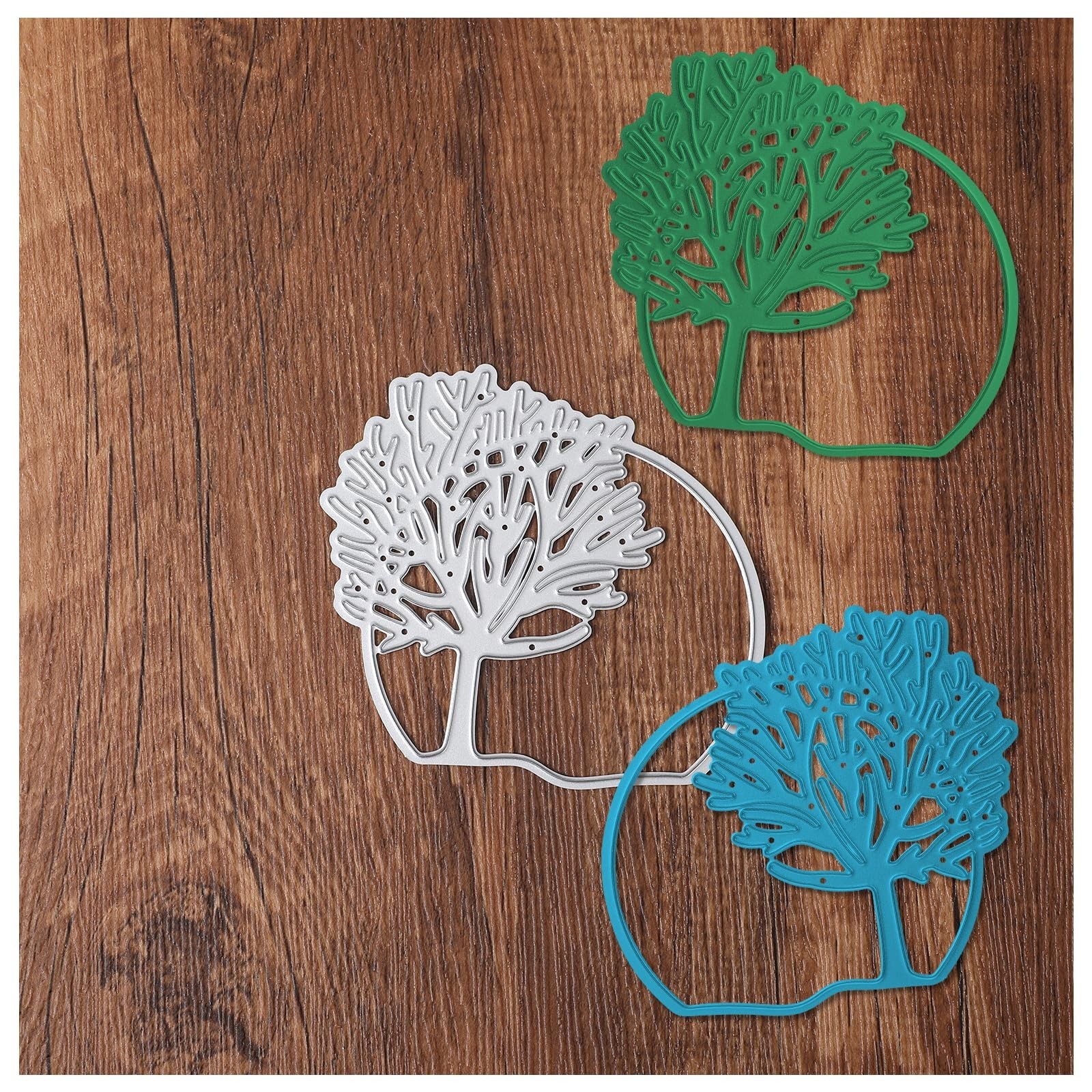 Ymapinc Silver Metal Tree Border Frame Dies for Card Making, Stencils Cutting...