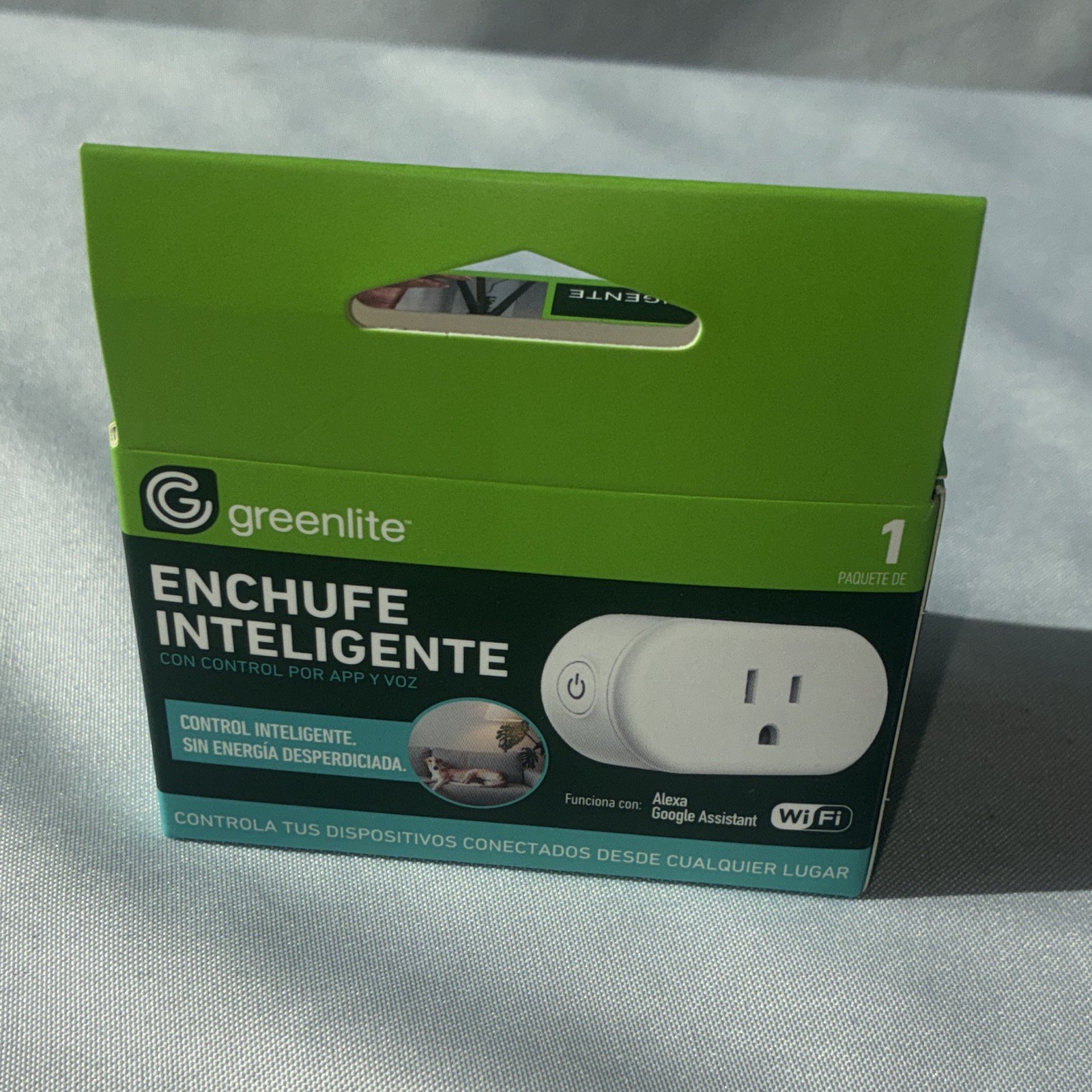 Greenlite Wi-Fi Smart Plug, App/Voice Control, Alexa/Google, Timer, White