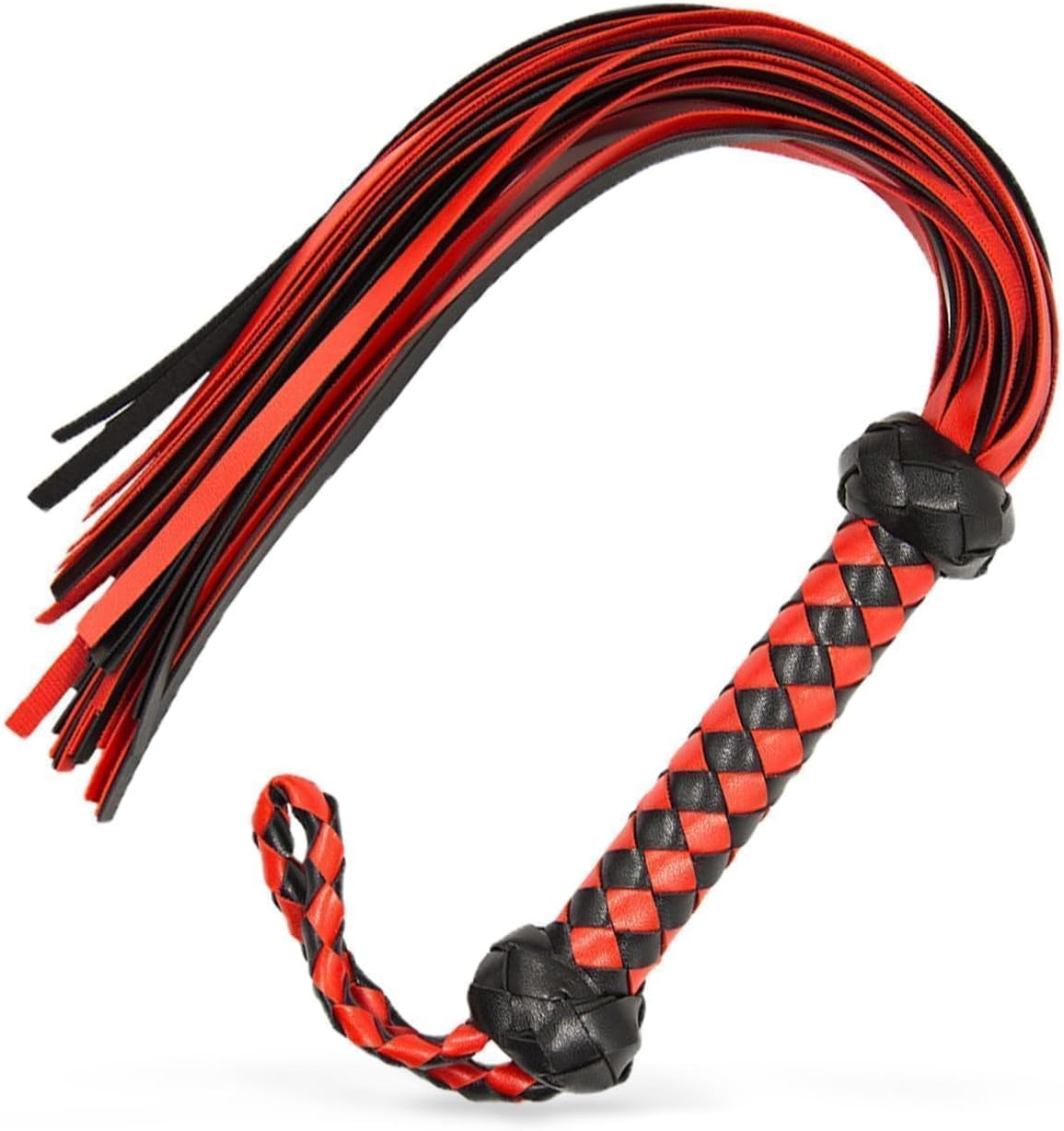 Horse Red Riding Equestrian Crop Whip for Horses Equestrian Faux Leather Whip, T