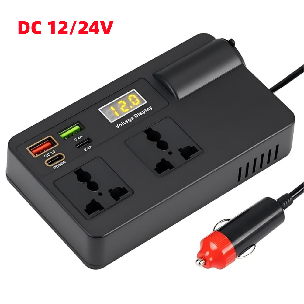 DC 12V to 110V AC Power Inverter 200W  Car Plug Adapter Outlet Converter for Car