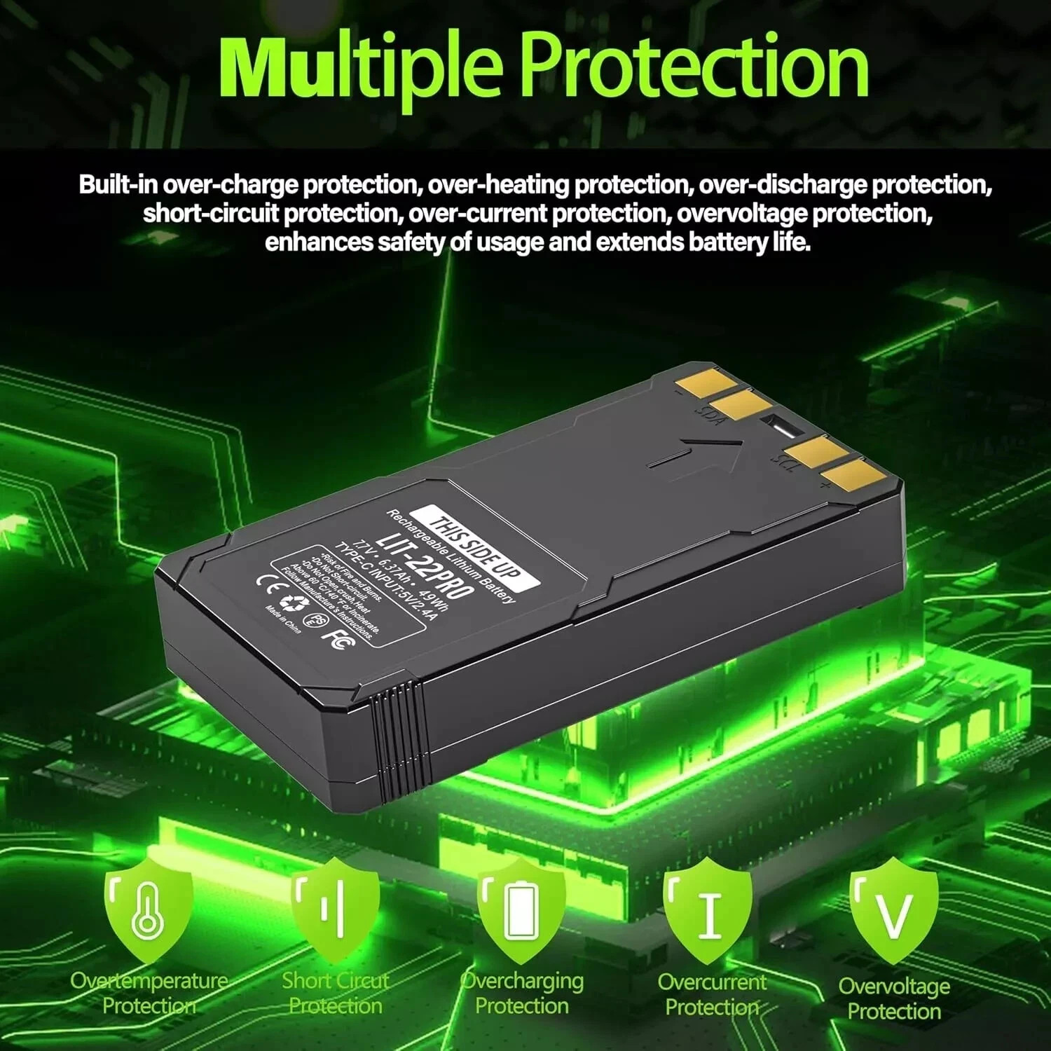 2-Pack Rechargeable LIT-22 Battery Compatible For Trail Camera Flex-M Flex G-36