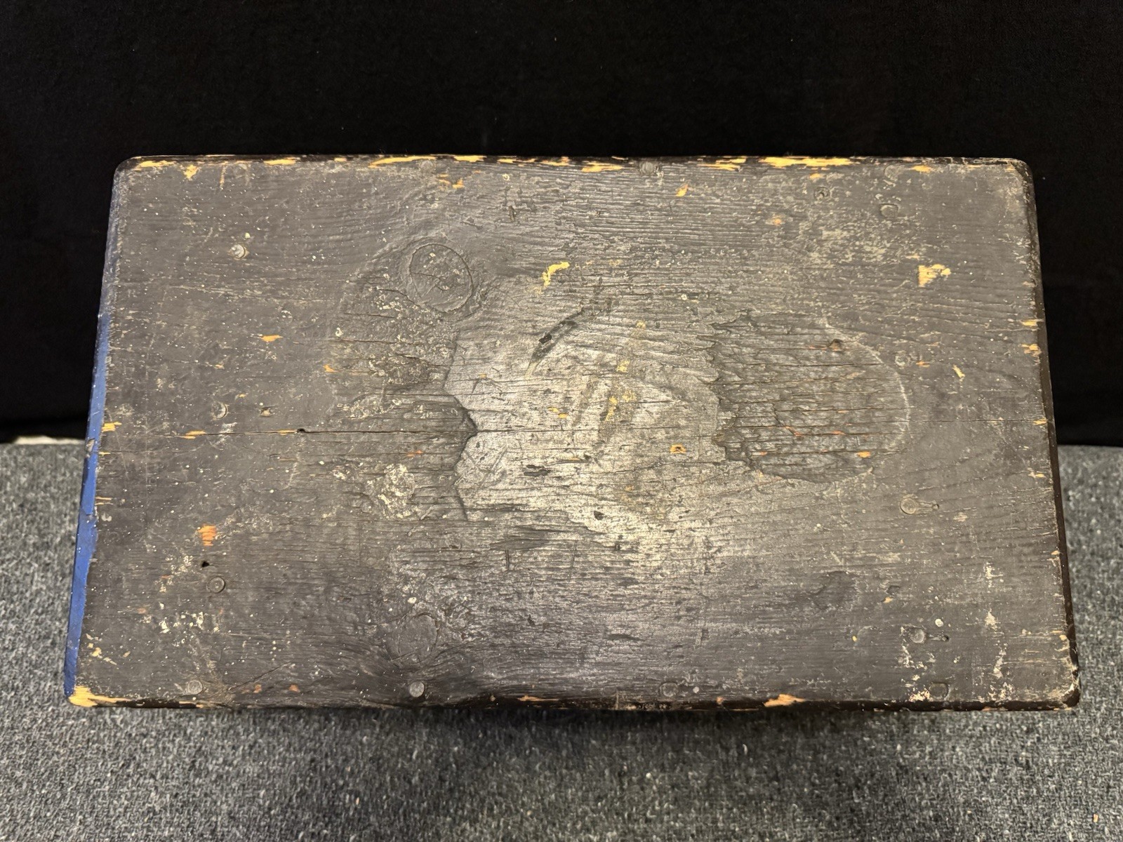 Vintage Primitive Wooden Step Stool Foot Stool Black