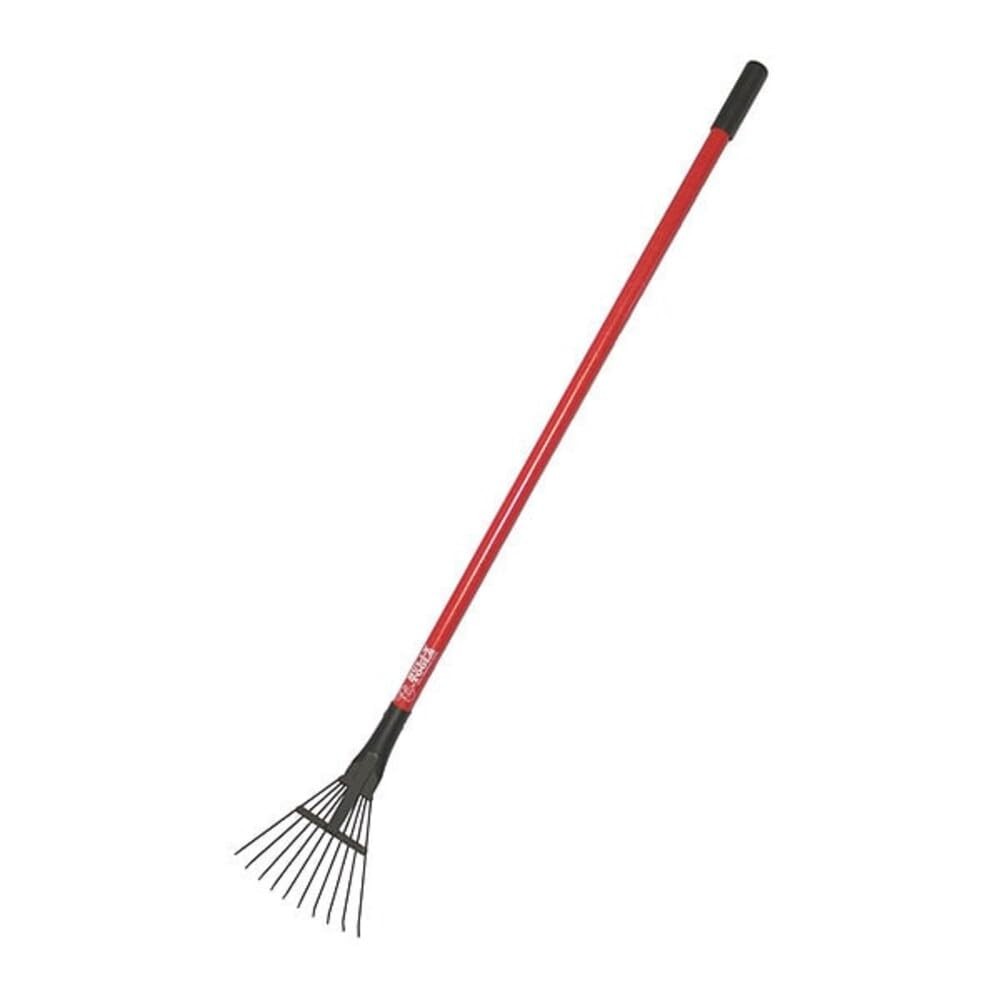 Bully Tools Shrub Rake Small with Tempered Steel Tines & Fiberglass Handle for