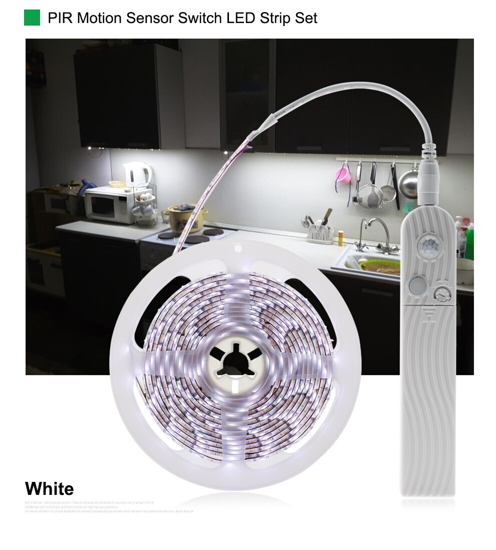 Motion Sensor LED Strip PIR Sensor LED Strip 2835 forDIY Under Bed Light Bedroom