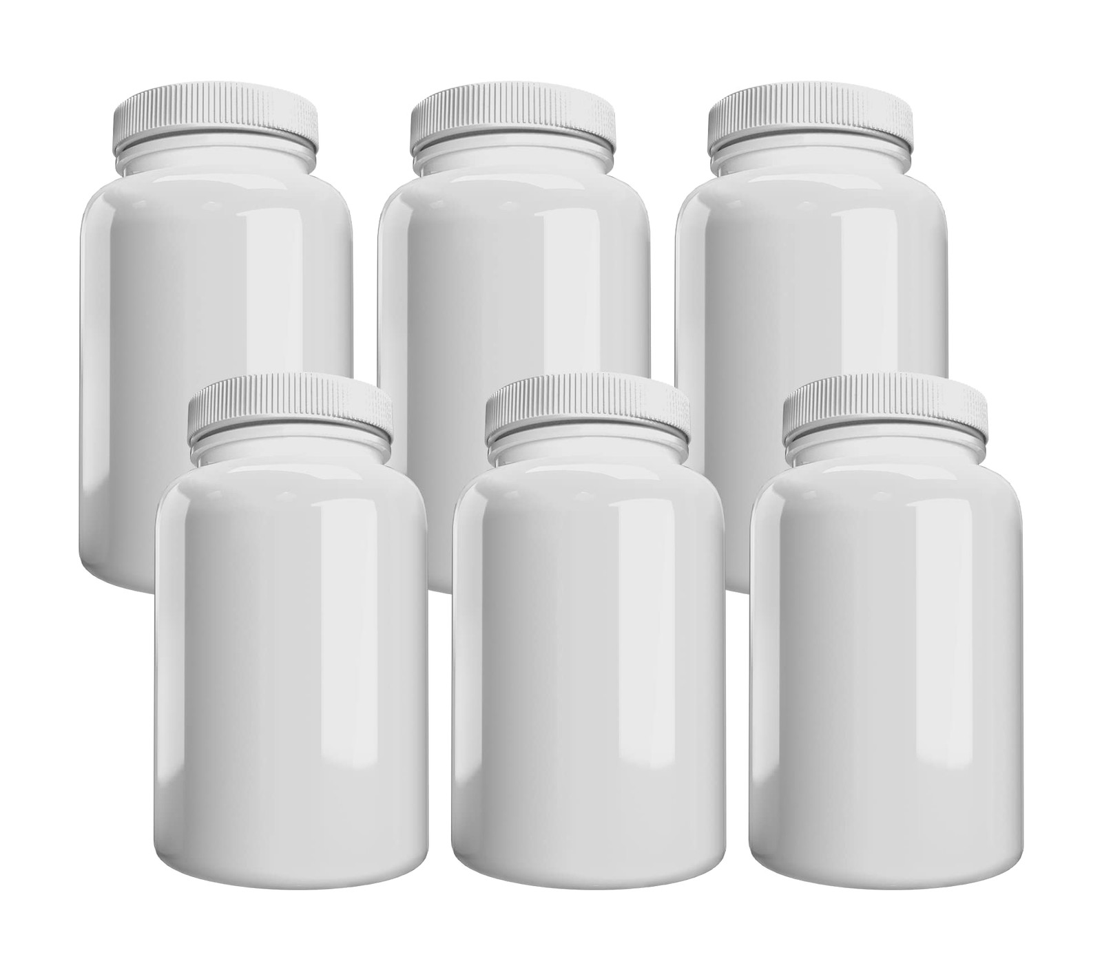 Company (6 Pack) White Pill Bottle with Lid, Storage, Plastic Pill Container,...