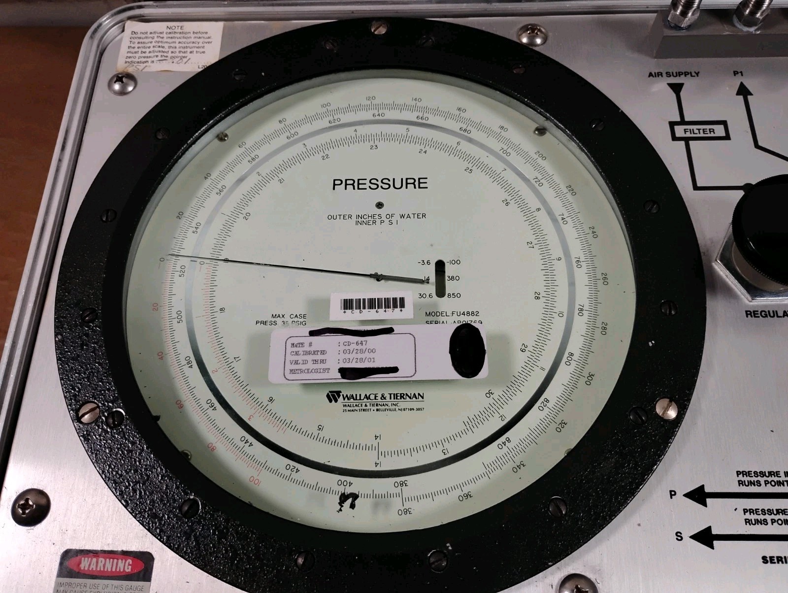 Wallace & Tiernan Series 65-120 Portable Pneumatic Calibrator - UNTESTED SURPLUS