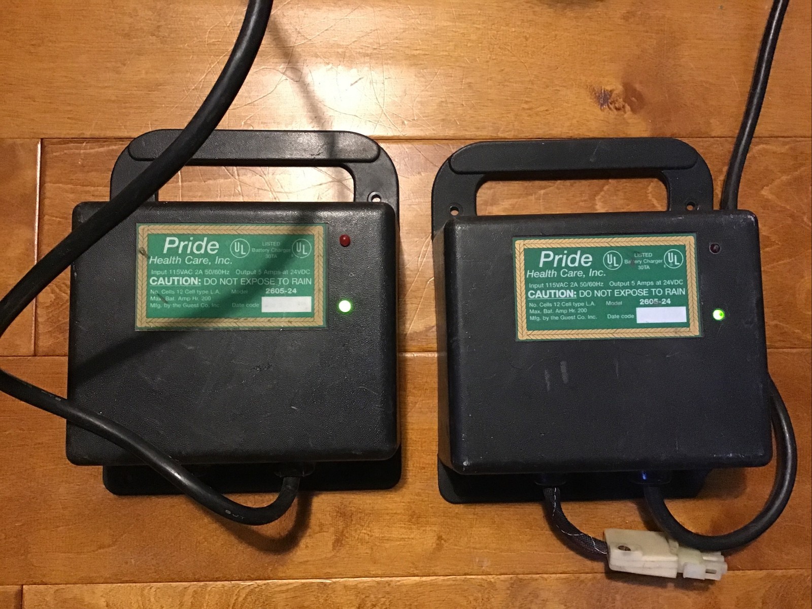 Charger 2605-24 Pride Wheelchair Charger Healthcare 2 Units - Missing Cord T4