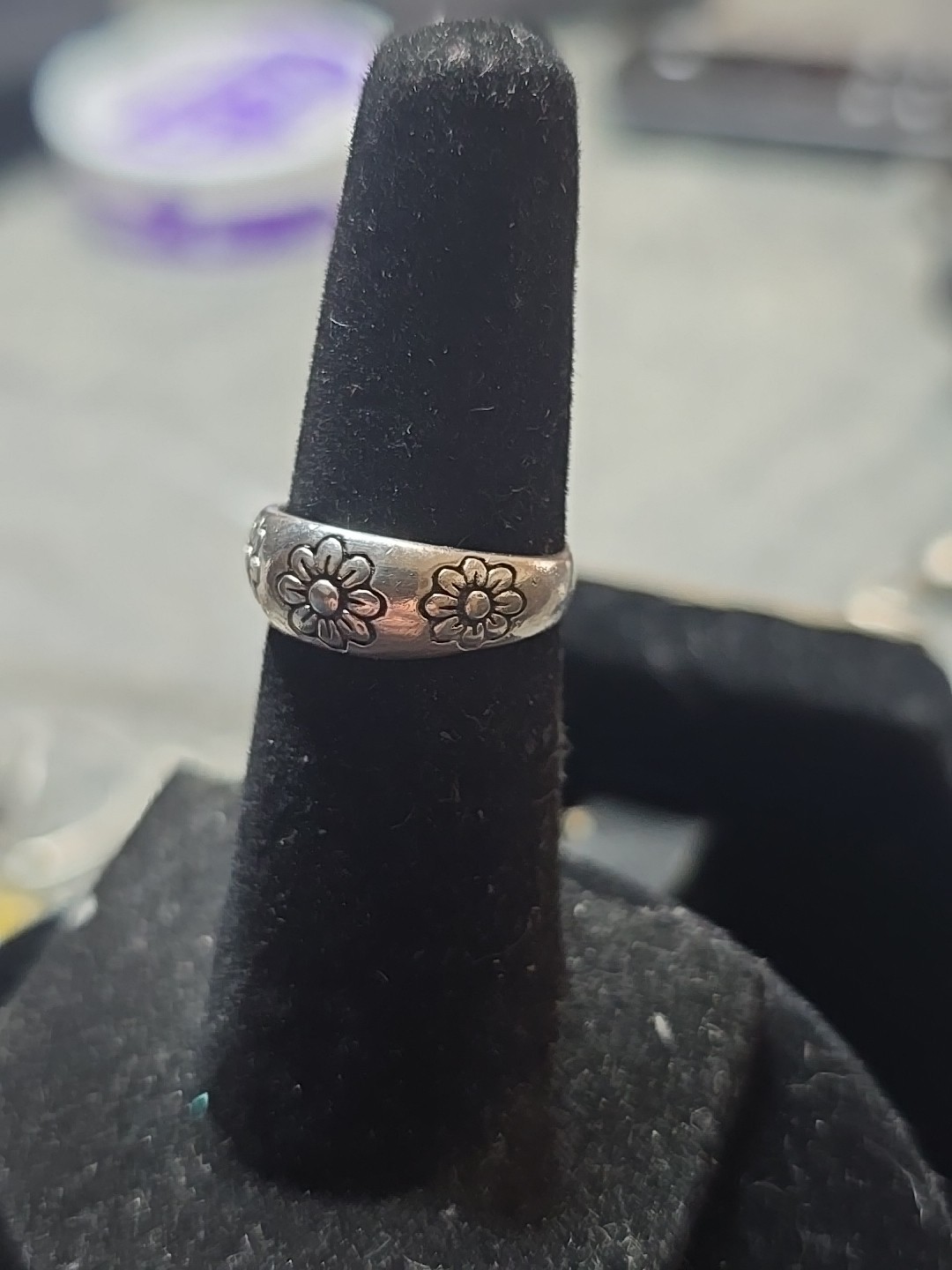 Sterling Silver Flower Toe Ring Adjustable Size 4.5