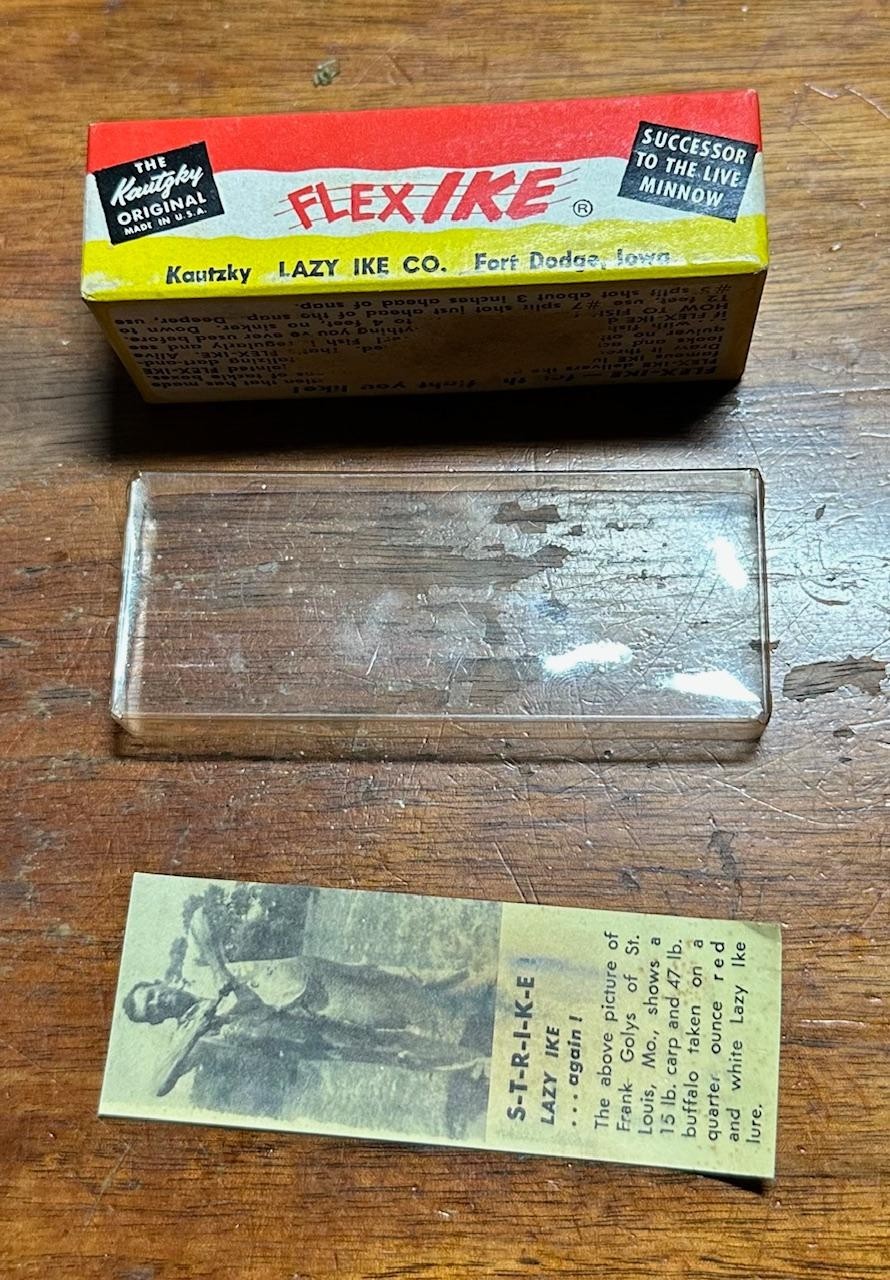 Vintage 1960's Kautzky "LAZY IKE" #FL-2SIL. SC "EMPTY Original Box & Insert /Lid